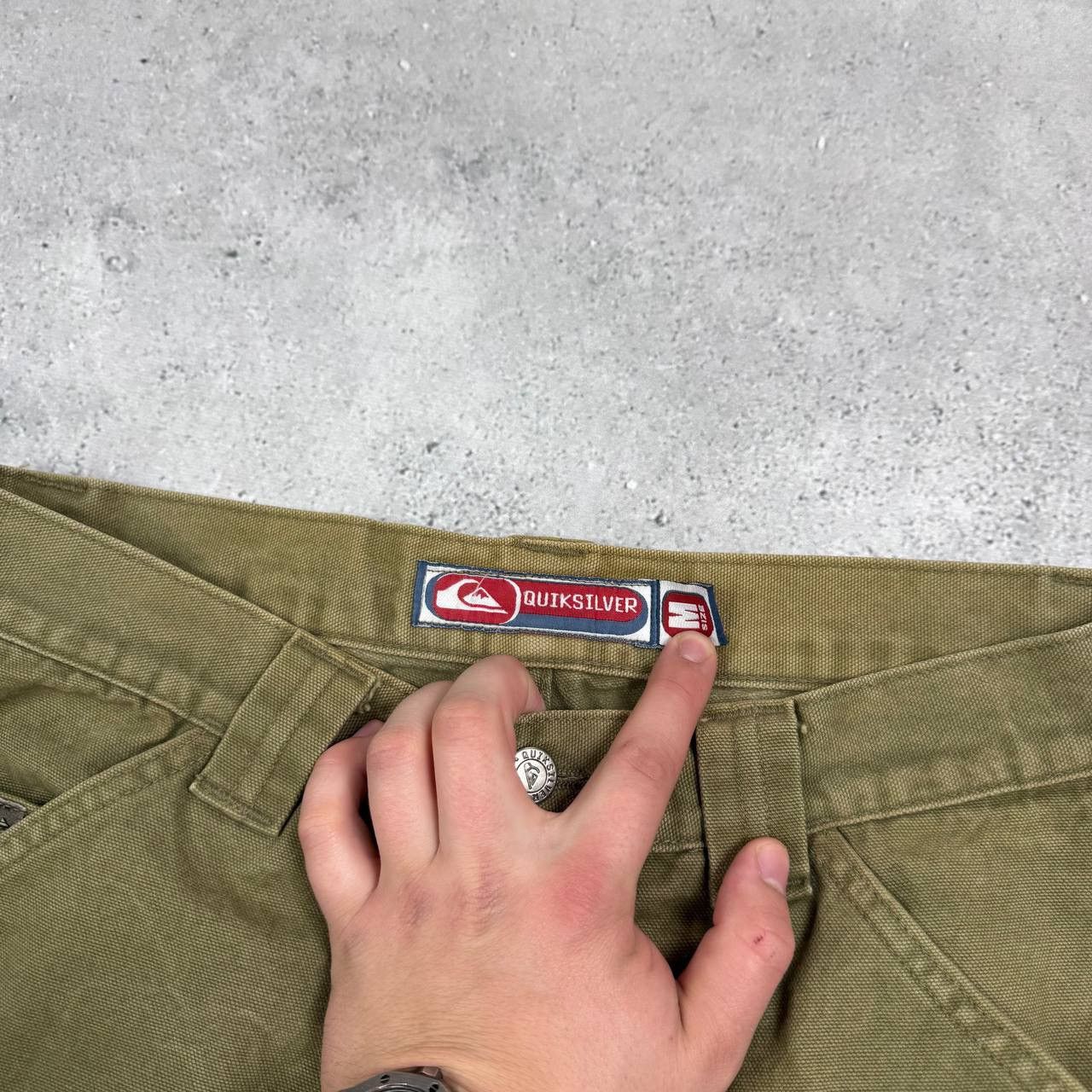Quiksilver Vintage 2000s Quiksilver Barney Canvas Carpenter Pants Khaki Size US 31 - 20 Thumbnail