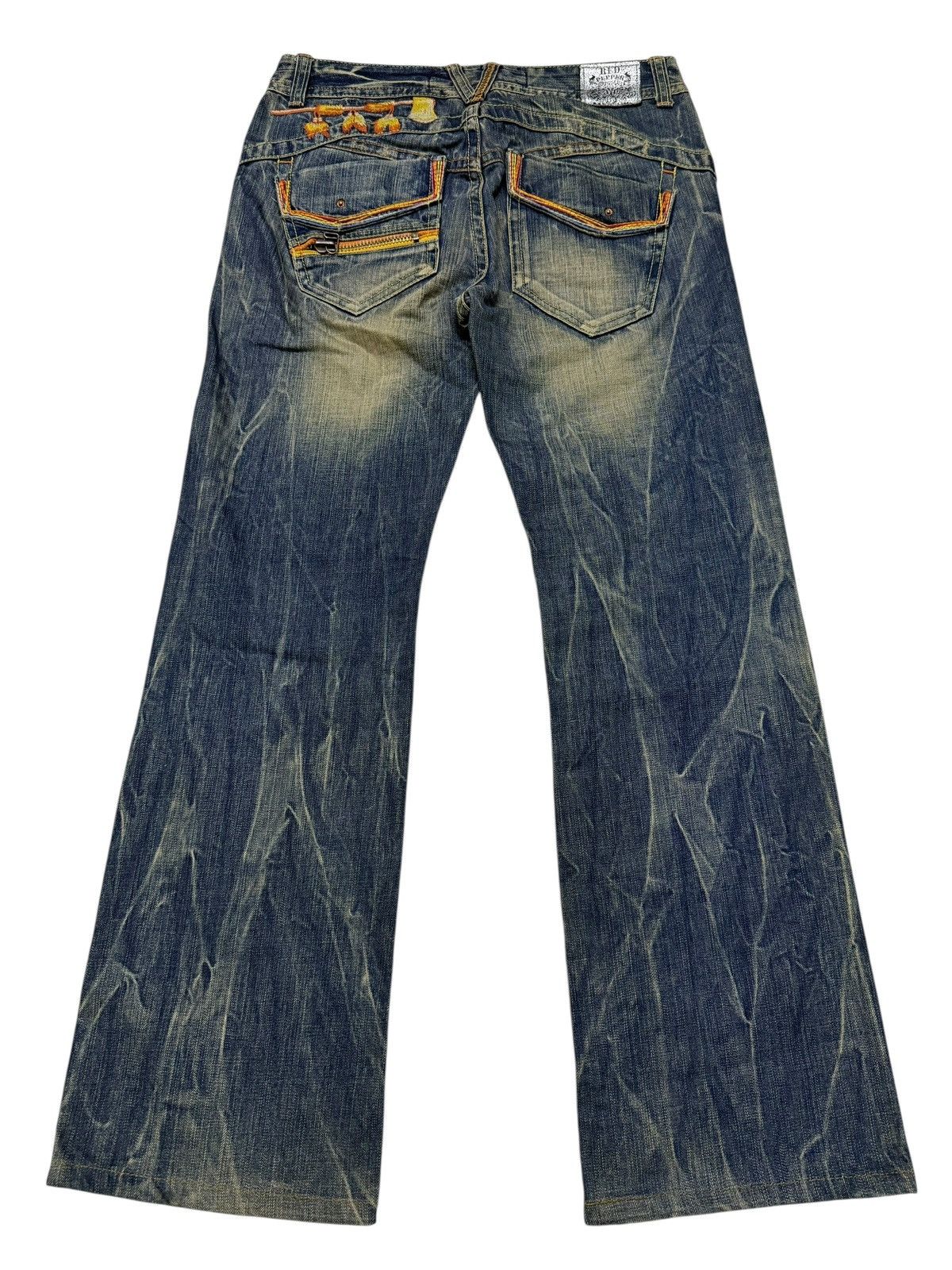 Le Grande Bleu (L.G.B.) Flared Jeans Red Pepper Faded Stretch Low Rise Boot Cut Size US 31 - 16 Thumbnail
