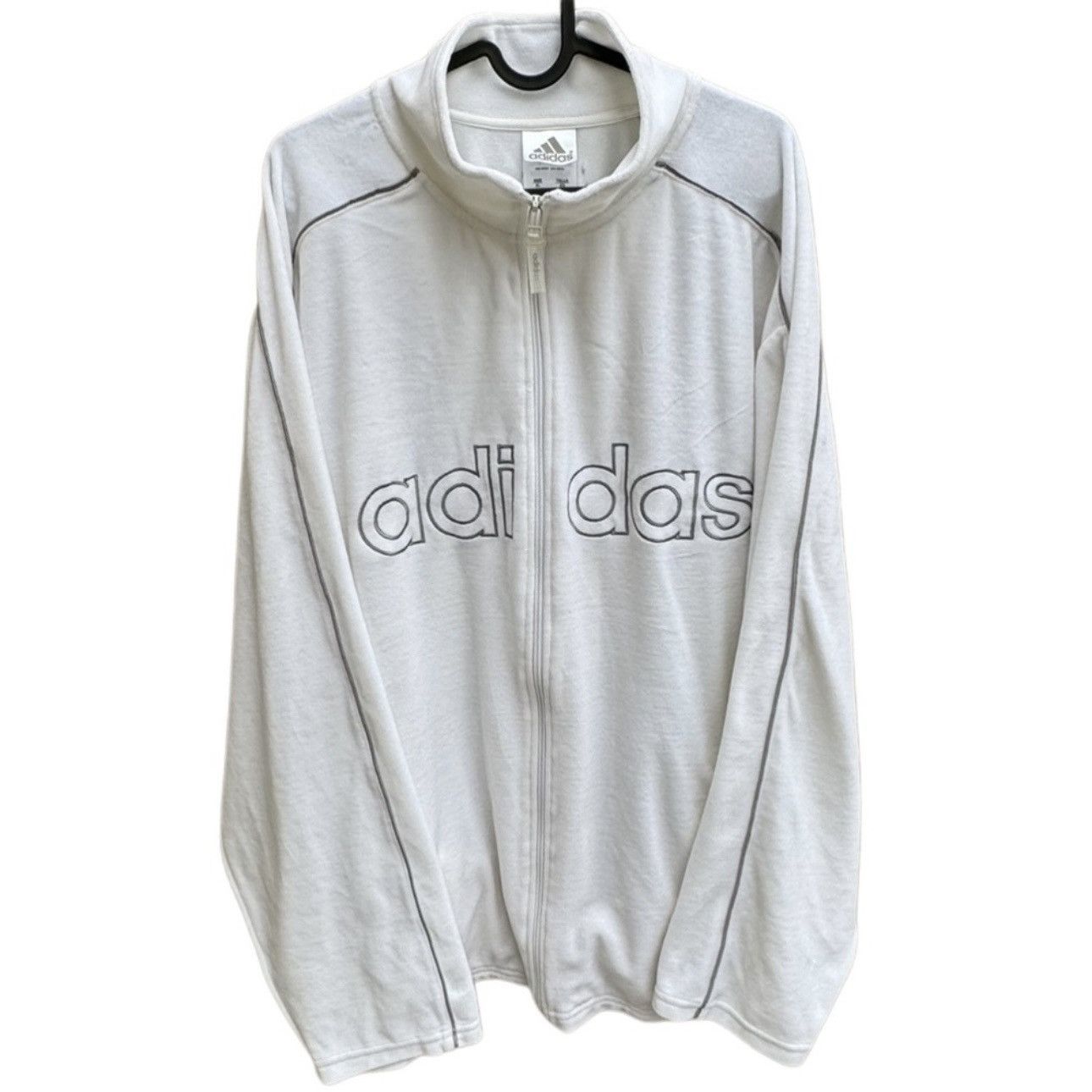 Adidas Rare Retro Adidas 4 Sight Zip-Up w/ Pockets Velour Jacket Size US XL / EU 56 / 4 - 1 Thumbnail