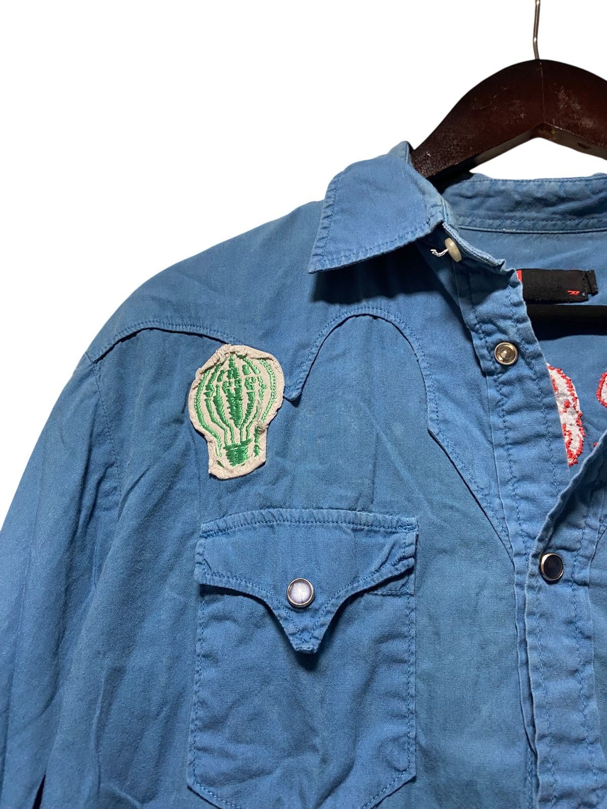 Diesel Vintage Diesel Western Pearl Snap Crazy Needle Shirt Size L Size US L / EU 52-54 / 3 - 7 Thumbnail