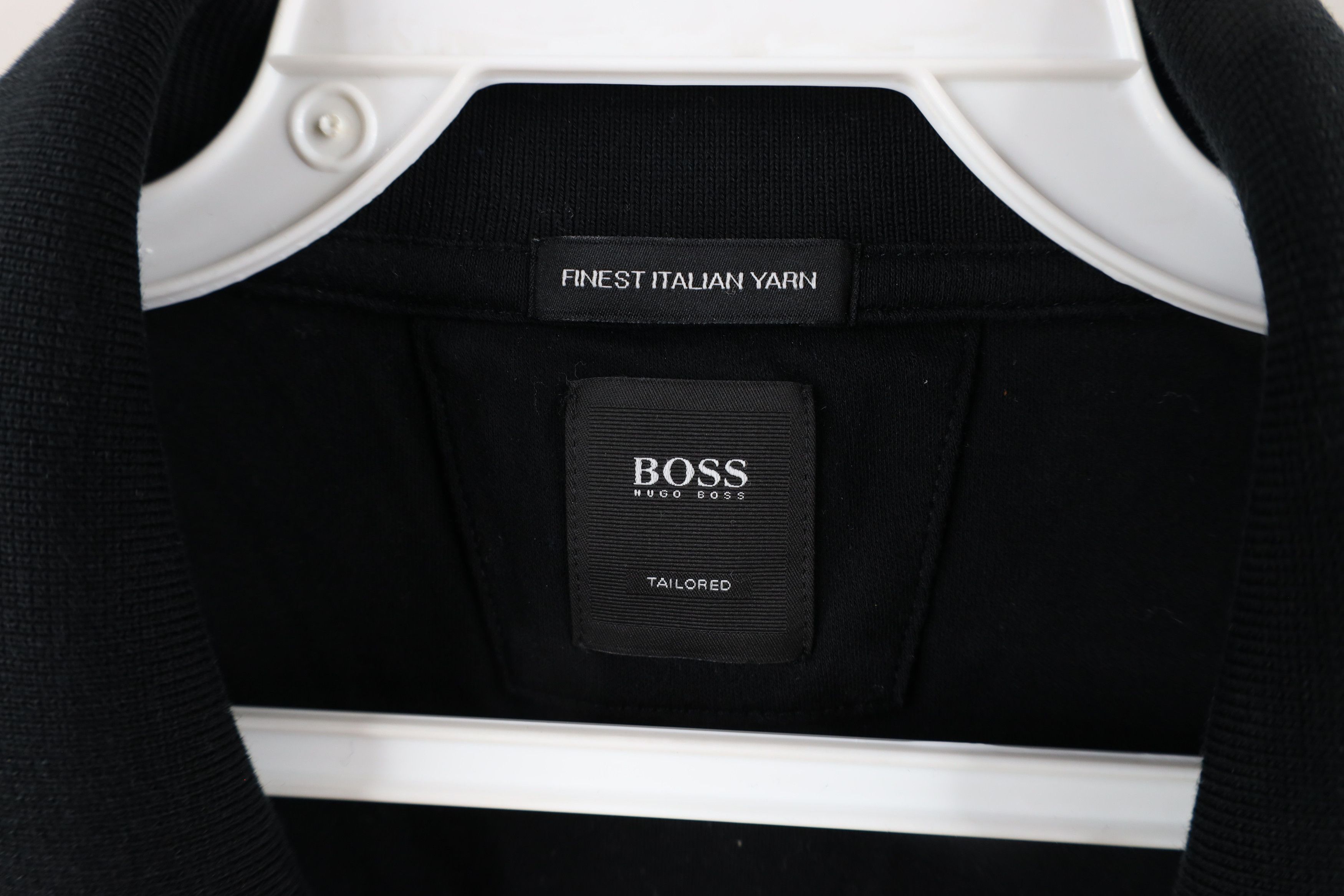 Hugo Boss × Vintage Hugo Boss Italian Yarn Collared Long Sleeve Polo Black Size US XL / EU 56 / 4 - 4 Thumbnail