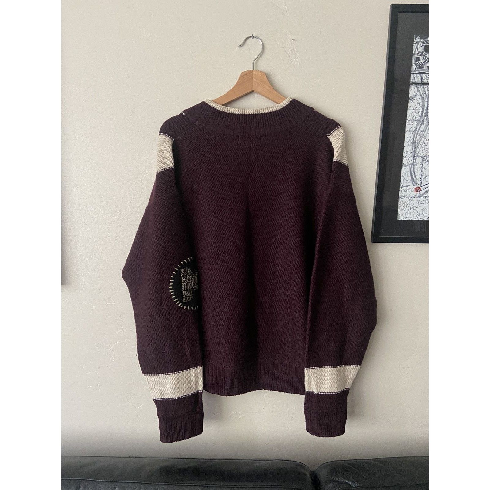 Matsuda Vintage Collegiate Patch Wool Sweater Size US L / EU 52-54 / 3 - 3 Thumbnail