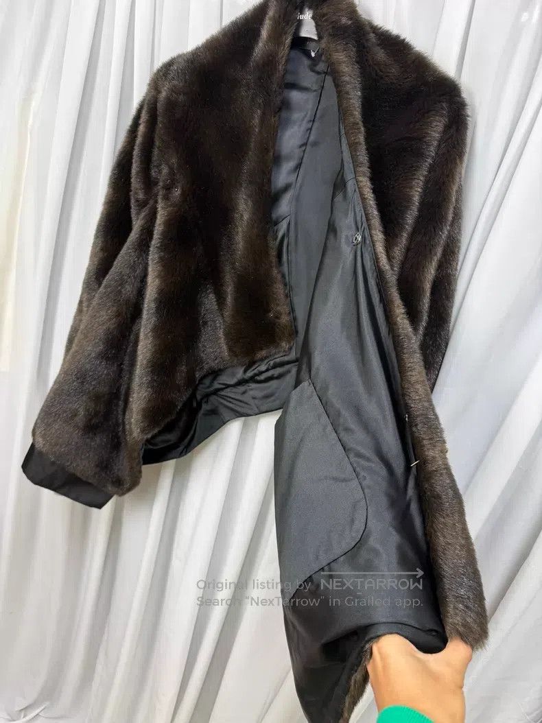 Comme des Garcons Comme des Garcons 04AW asymmetrical fur coat cape| Size ONE SIZE - 5 Thumbnail