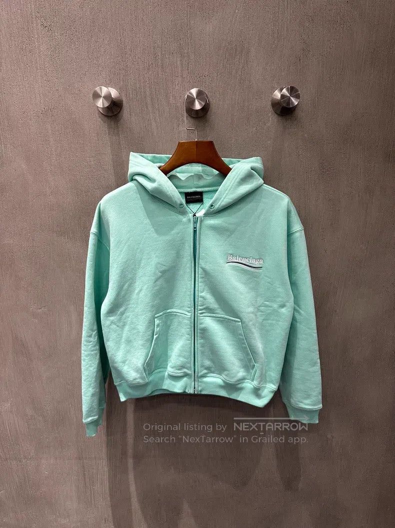 Balenciaga Balenciaga Mint green Coca-Cola embroidered zip-up hoodie Size US L / EU 52-54 / 3 - 1 Thumbnail