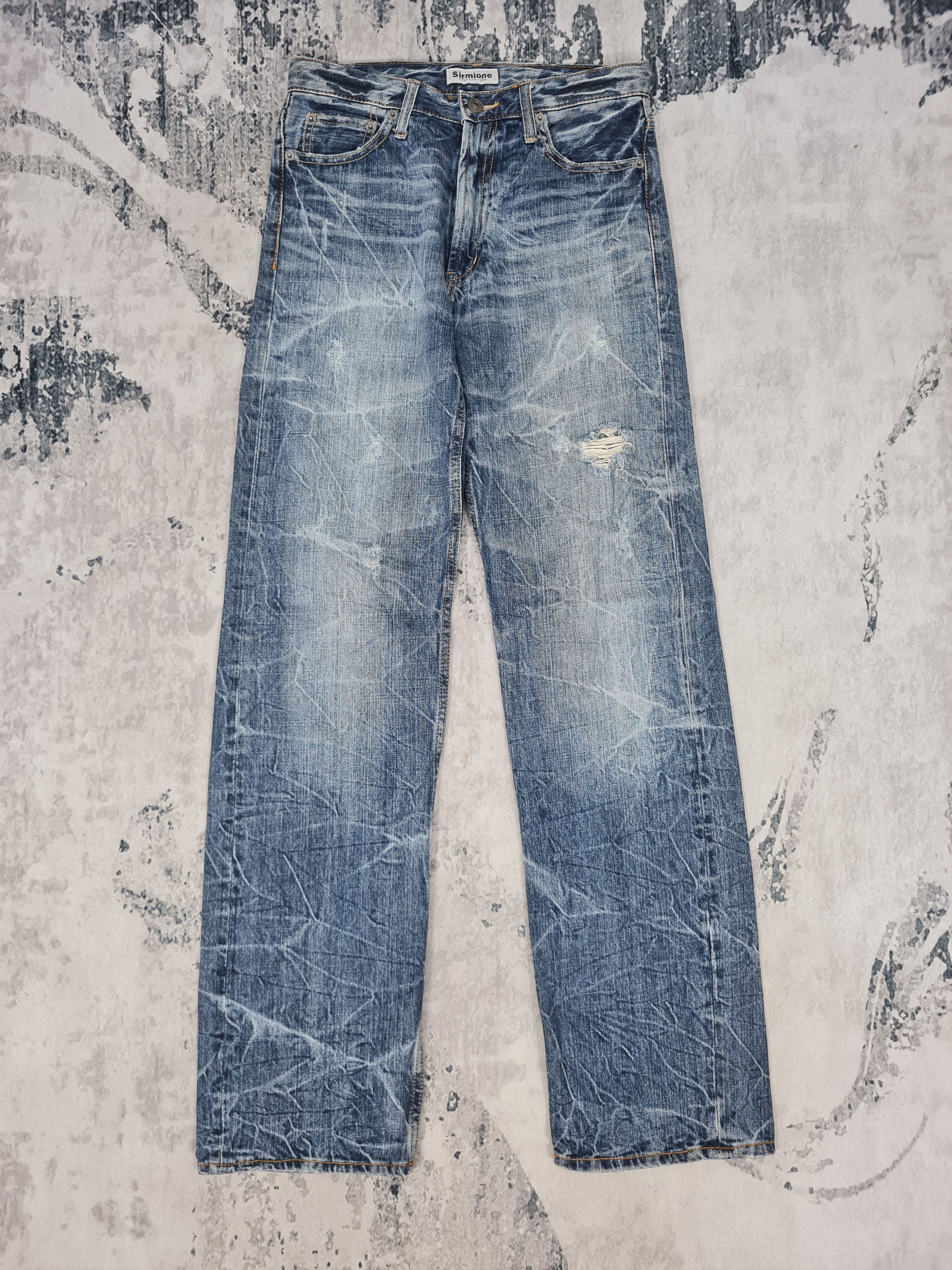 Japanese Brand Sirmione Embroider Skull Stone Wash Jeans 29x32.5 JB0160 Size US 29 - 2 Thumbnail