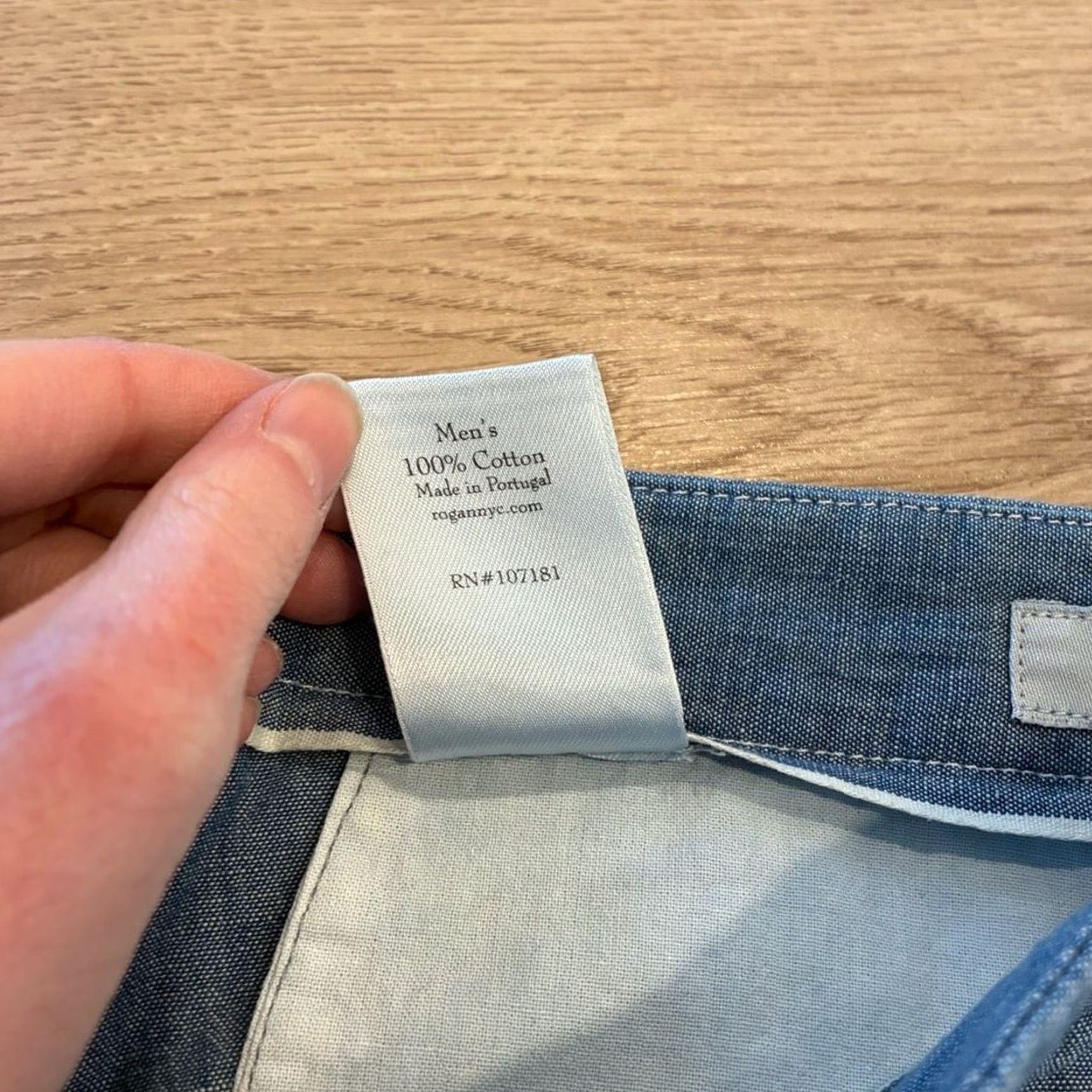 Vintage Rogan Chambray Button Fly 100% Cotton Pant Shirt? Size US 32 / EU 48 - 7 Thumbnail