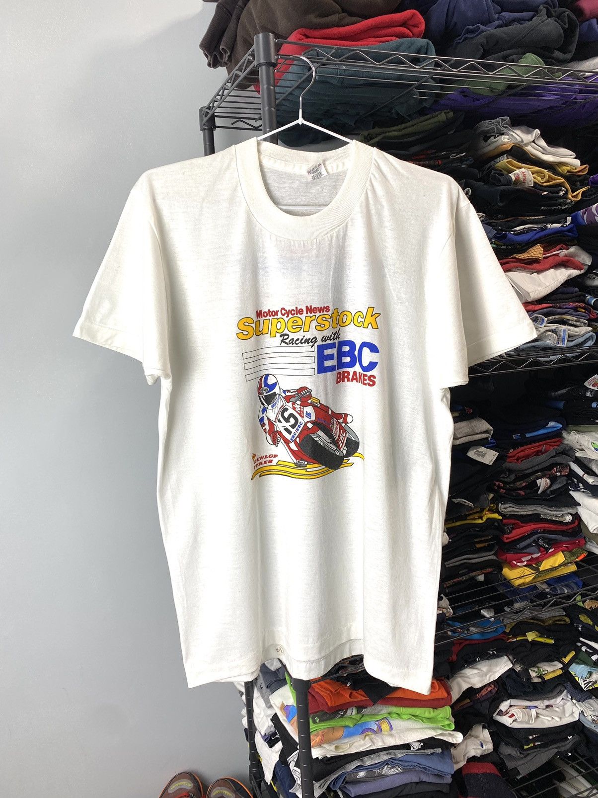 Honda Rare! Vintage 1980s Dunlop Honda Racing T Shirt World Racing Size US M / EU 48-50 / 2 - 1 Thumbnail