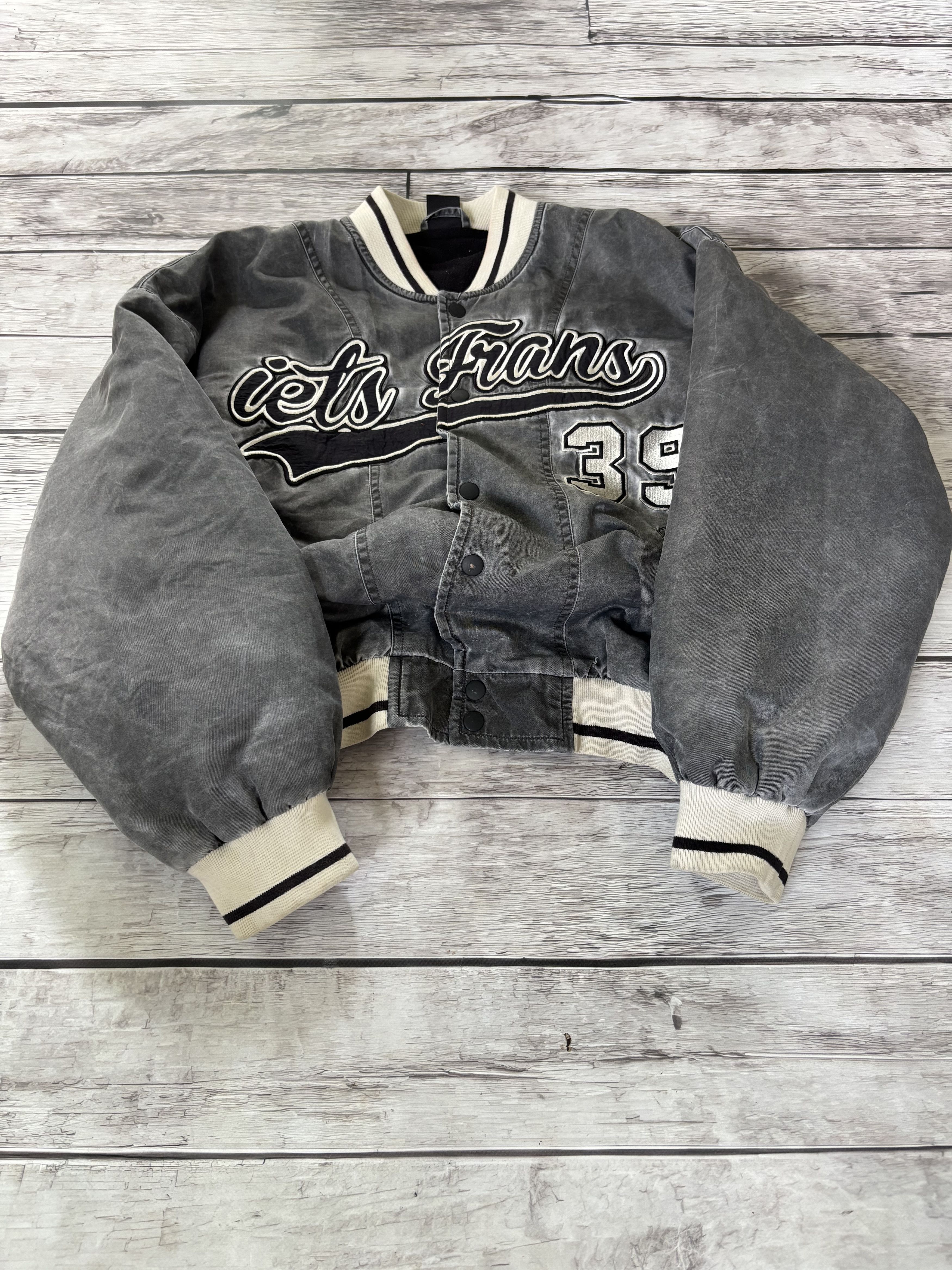 Hysteric Glamour × Japanese Brand VTG Washed Raf Simons Style College Cropped Bomber Jacket Size US S / EU 44-46 / 1 - 3 Thumbnail