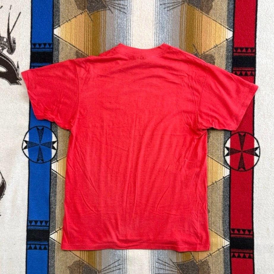 Hanes VINTAGE Wisconsin Badgers T-Shirt Large Red Hanes Short Sleeve Men 80s 90s College Sports University USA Made In USA Single Stitch Size US L / EU 52-54 / 3 - 7 Thumbnail
