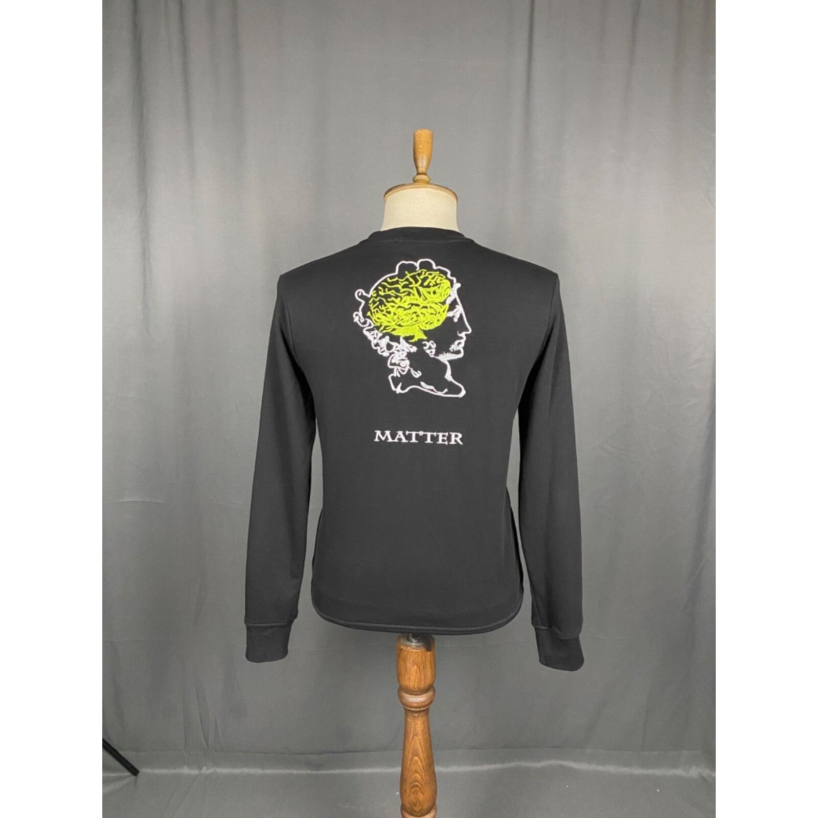 Alexander McQueen Alexander McQueen Big Logo Men's Black Crewneck Sweater Size Size US M / EU 48-50 / 2 - 2 Thumbnail
