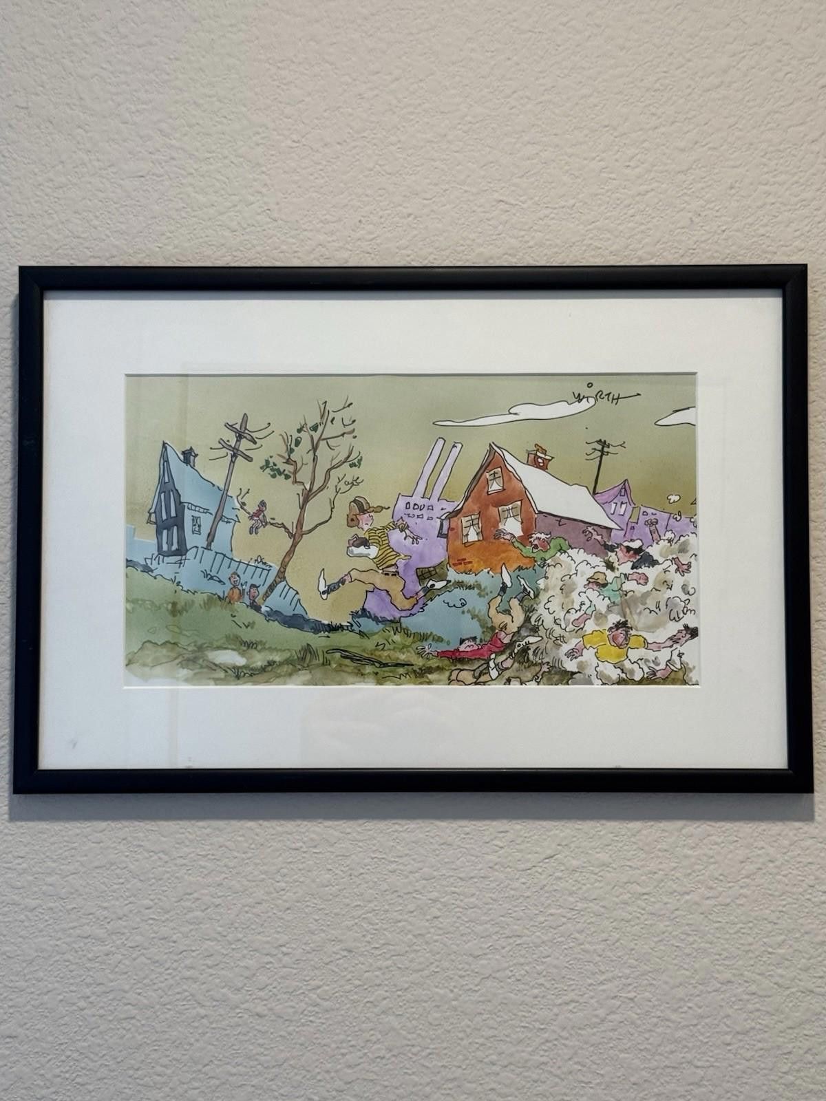The Unbranded Brand Cliff Wirth Signed Original Cartoon Art Framed One of One Size ONE SIZE - 2 Thumbnail