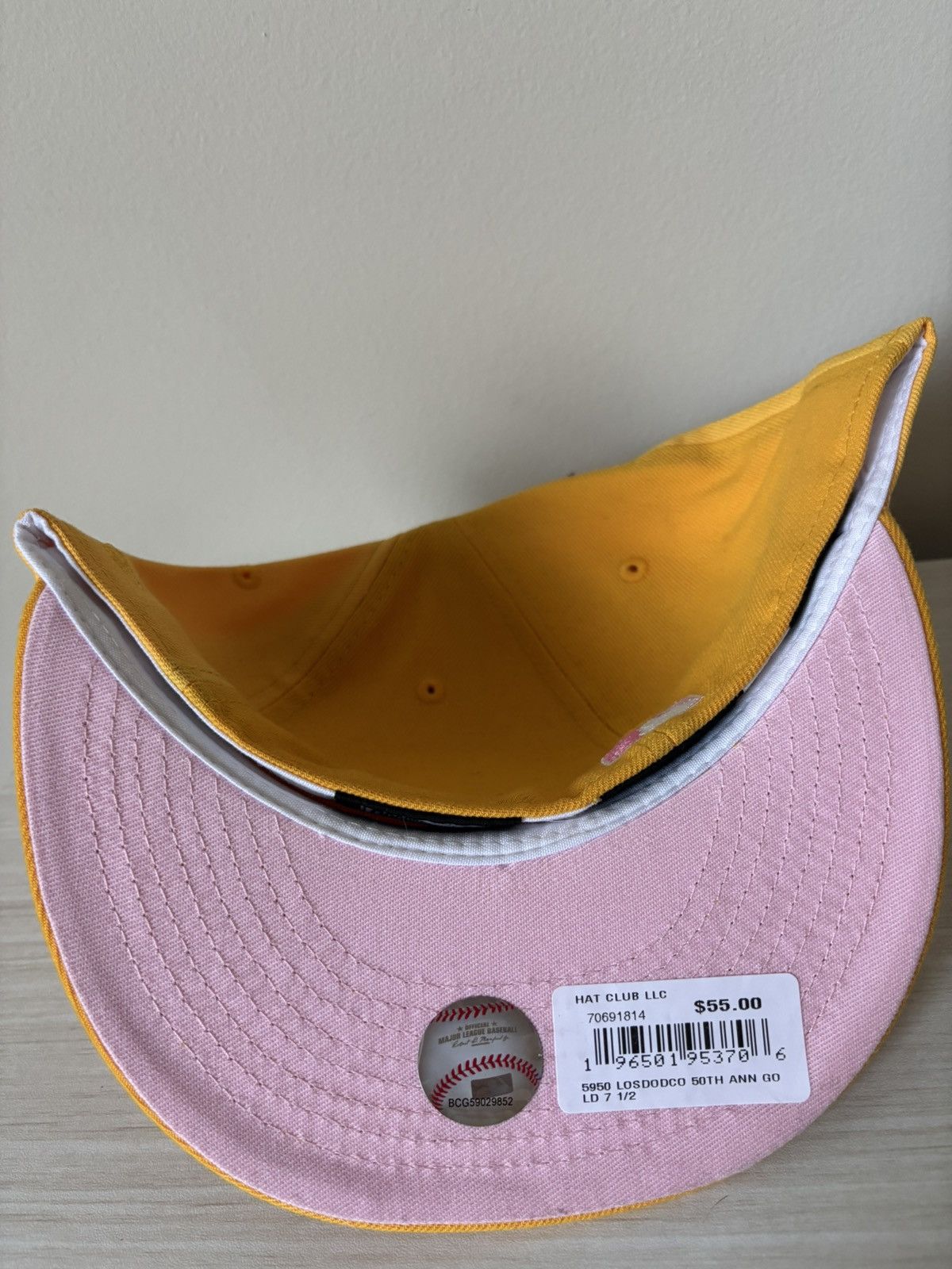Hat Club Los Angeles Dodgers Fitted Size 7 1/2 Pink Lemonade HatClub Size ONE SIZE - 5 Thumbnail