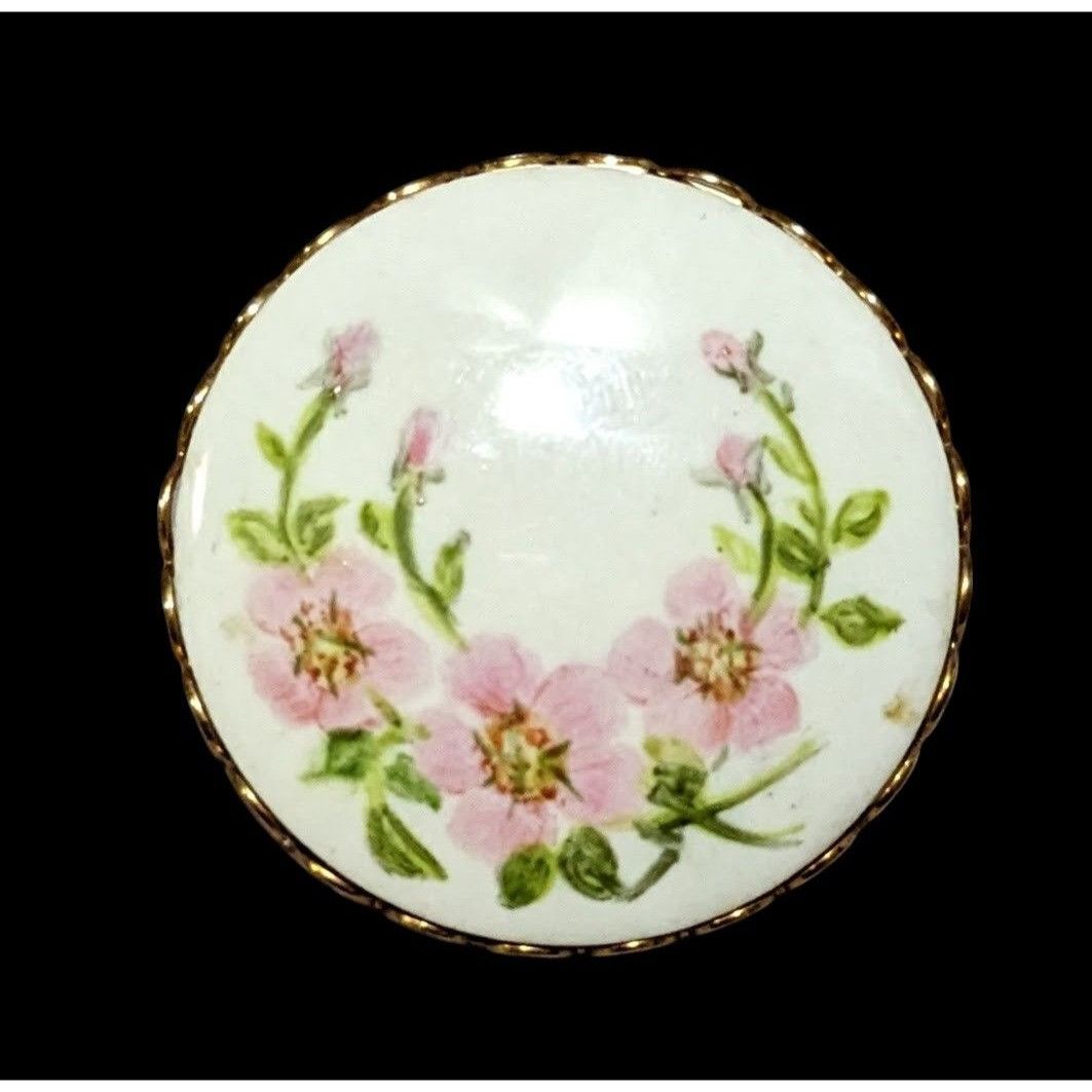 Other Vintage Cottagecore Floral Ceramic Hand Painted Brooch Size ONE SIZE - 3 Thumbnail