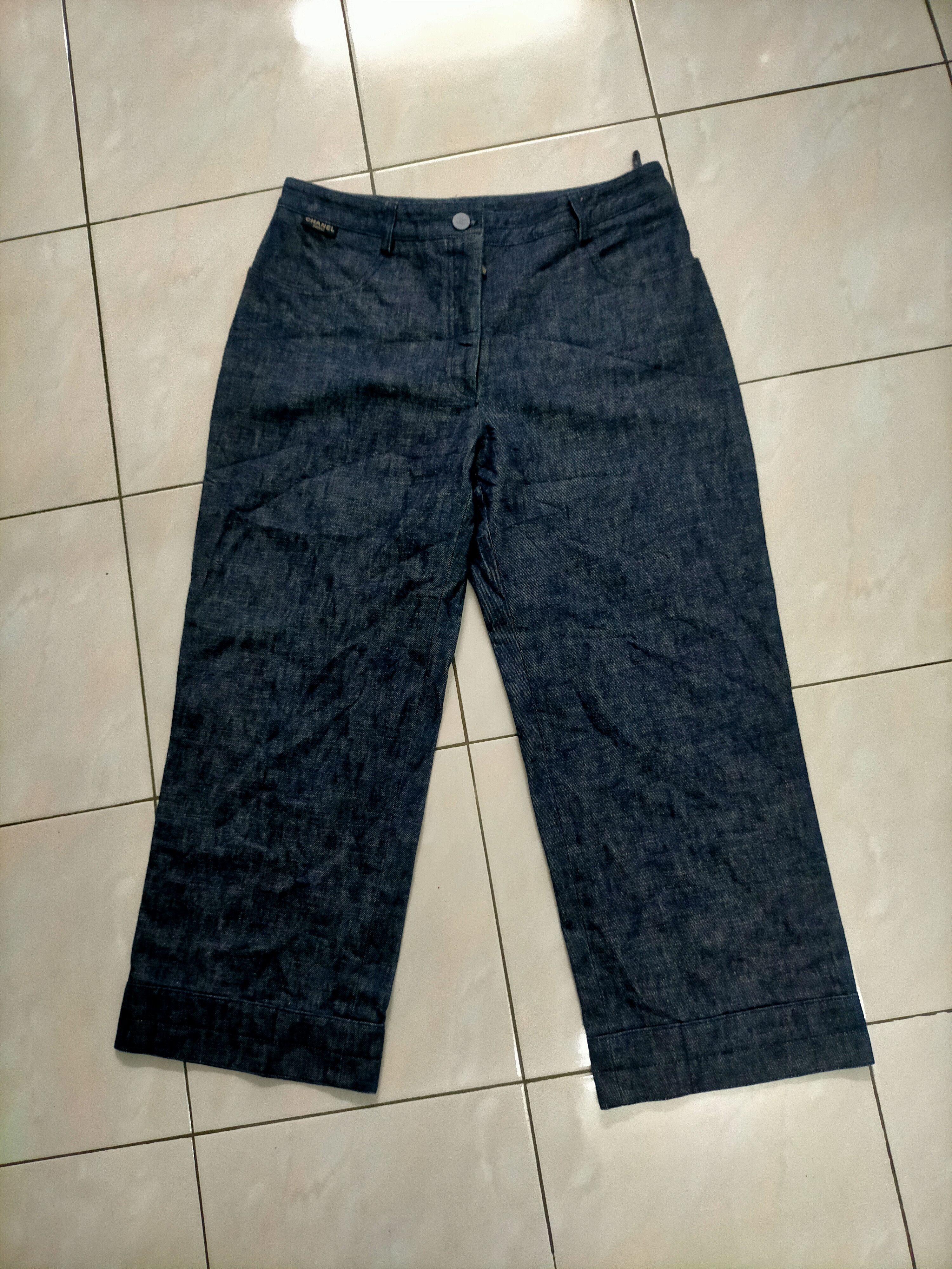 Chanel × Vintage Vintage Chanel 99P 1999 Spring Denim Blue Jeans Trousers Size 31" - 1 Thumbnail