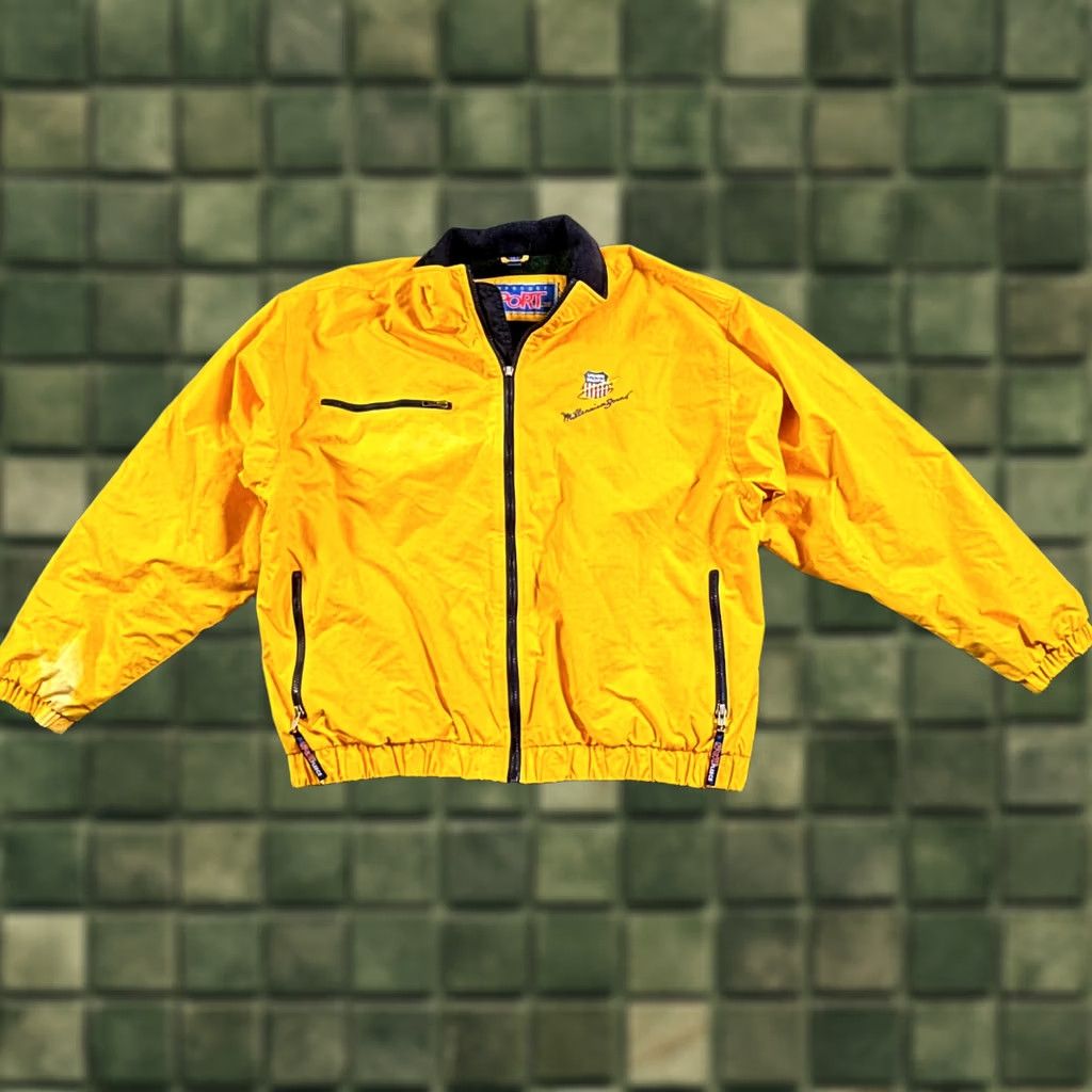 Dunbrooke VTG Dunbrooke Jacket Mens XL Yellow Union Pacific Railroad Millennium Bound 90s Retro Solid Short Zip Sun? Size US XL / EU 56 / 4 - 1 Thumbnail