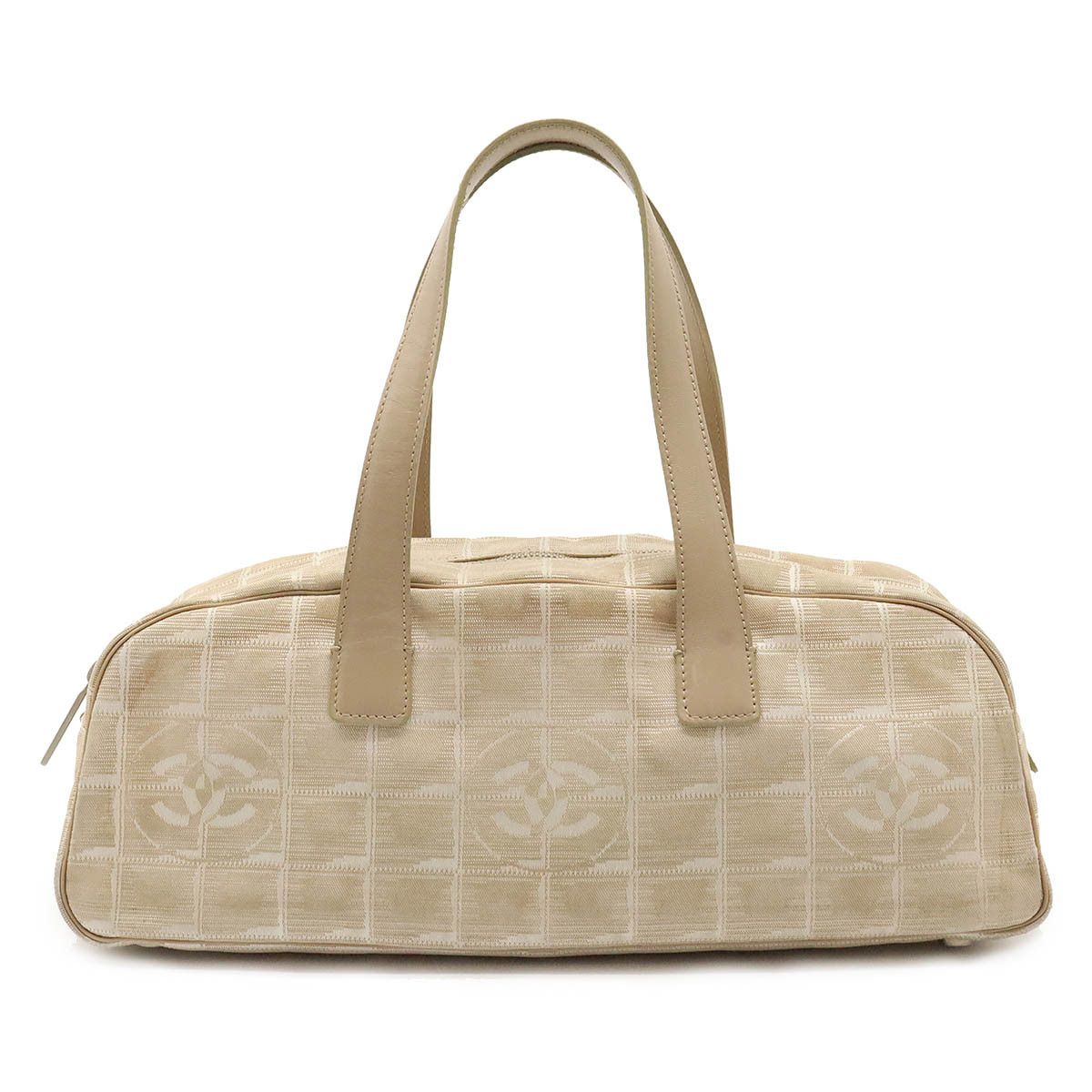 Chanel Chanel Chanel New Travel Line Mini Boston Bag Nylon Jacquard Leather A15828 Canvas Handbag A15828 in Good Condition Size ONE SIZE - 1 Thumbnail