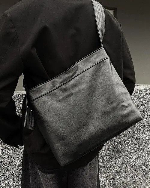 VIBE Faux Leather Black Shoulder Messanger Bag Size ONE SIZE - 1 Thumbnail