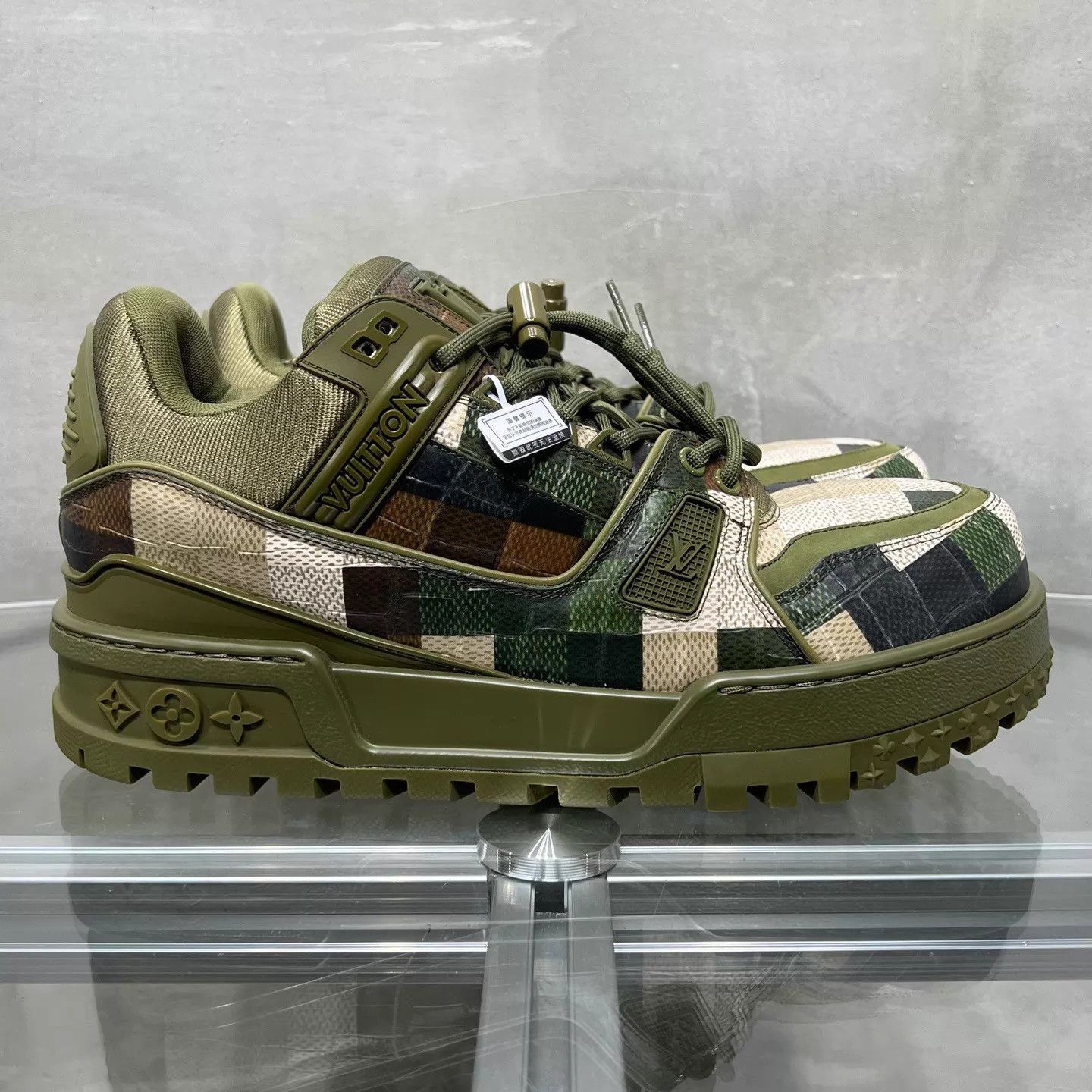 Louis Vuitton LV Trainer Maxi Green Camo Monogram UK7.5 New Size US 8.5 / EU 41-42 - 4 Thumbnail