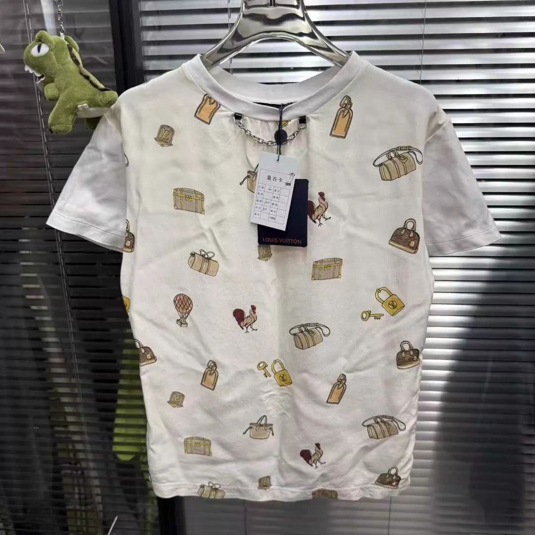 Louis Vuitton Louis Vuitton Silk Paneled LV Chain Short Sleeve Shirt S Size S / US 4 / IT 40 - 1 Thumbnail