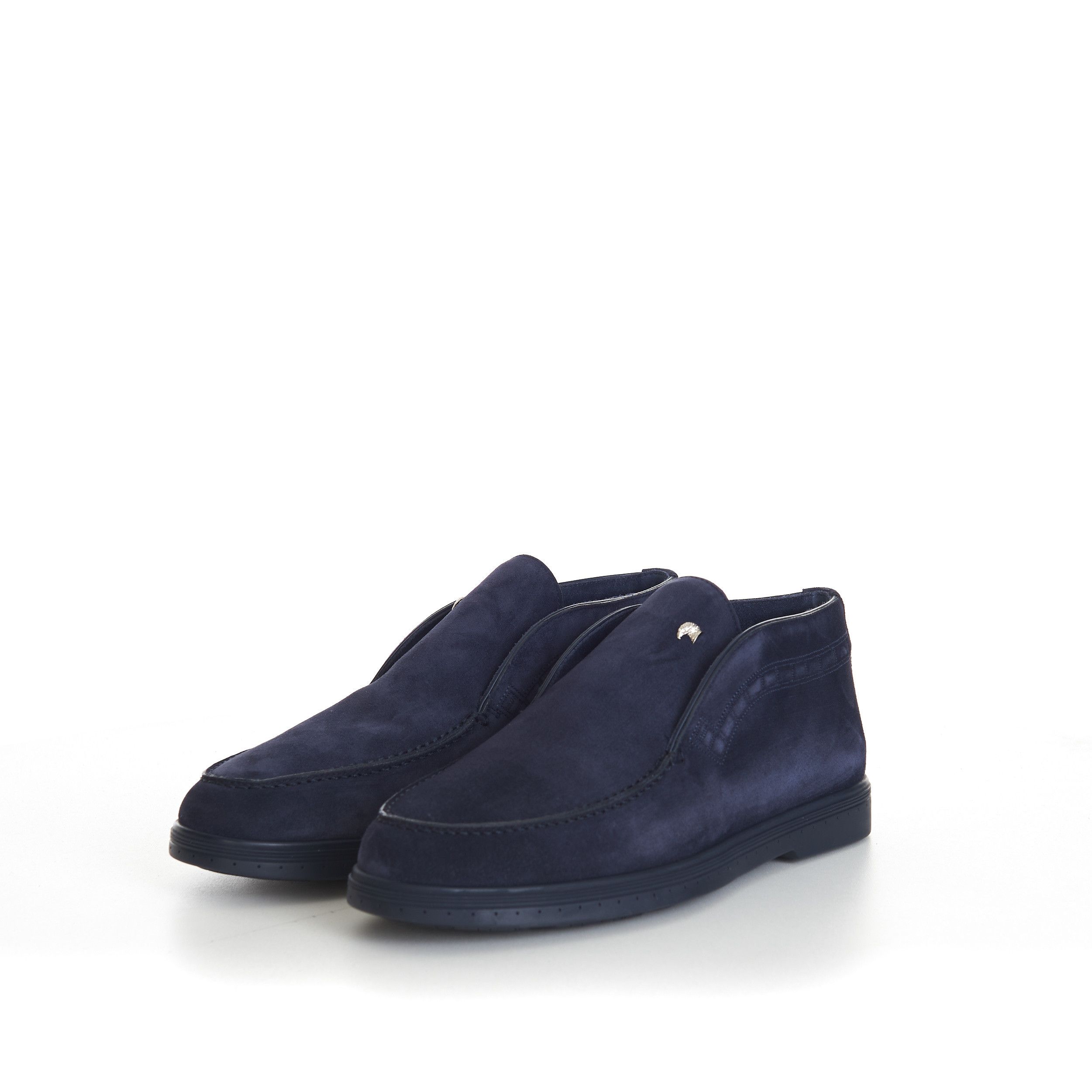 Stefano Ricci Blue Ankle Suede Loafers With Rubber Soles Size US 6 / EU 39 - 3 Thumbnail