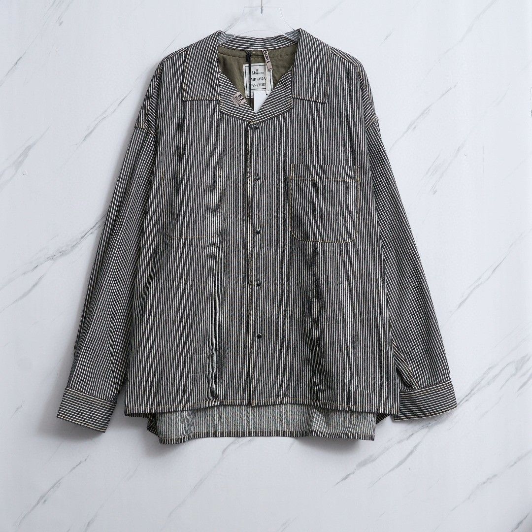 Maison MIHARA YASUHIRO Mihara Yasuhiro Men's Striped Long Sleeve Shirt Size US M / EU 48-50 / 2 - 1 Thumbnail