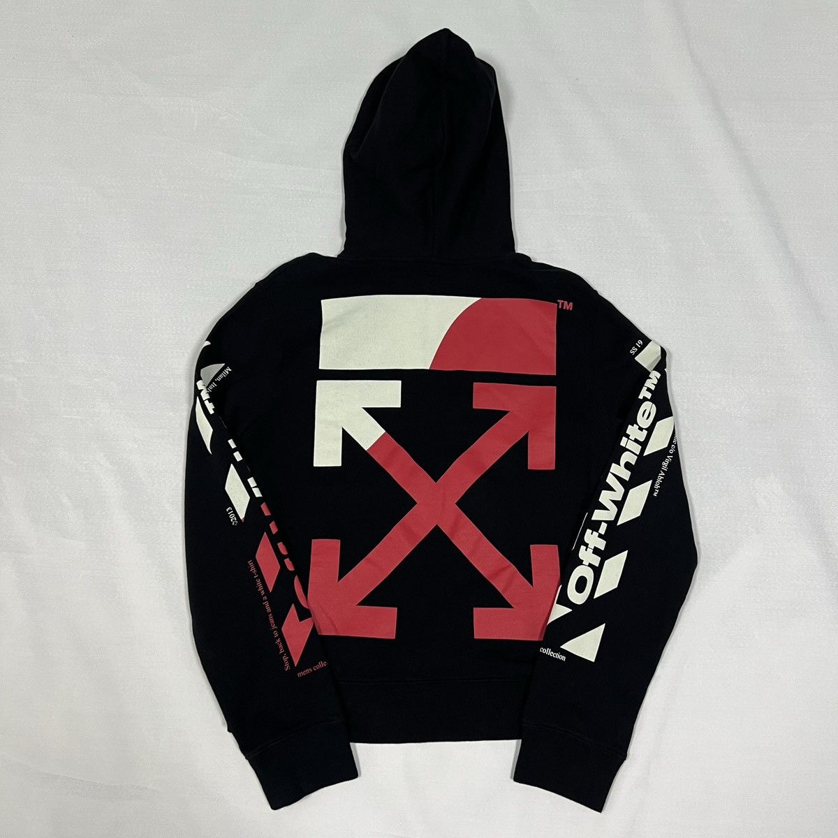Off-White OFF-WHITE SS19 DIAGONAL SPLIT LOGO HOODIE Size US M / EU 48-50 / 2 - 5 Thumbnail