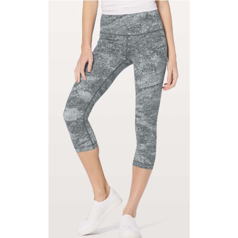 Lululemon Lululemon Wunder Under Crop (Hi-Rise) 21" Area Ice Grey SZ 6 Size 28" / US 6 / IT 42 - 1 Thumbnail