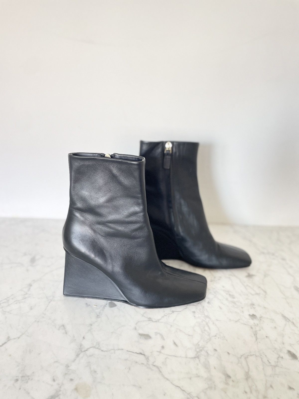 Other Souliers Martinez Leather Boots | Square Toe | Size 39 Size US 8.5 / IT 38.5 - 2 Thumbnail