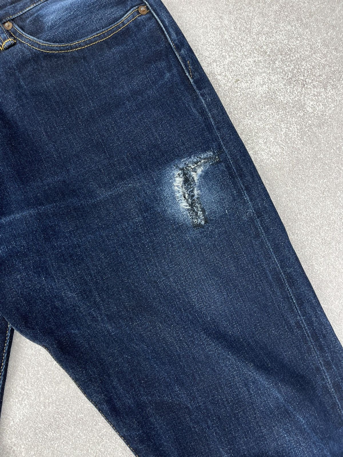 Indigofera Vintage Indigofera Selvedge Distressed Denim Jeans Size 34 Size US 34 / EU 50 - 7 Thumbnail