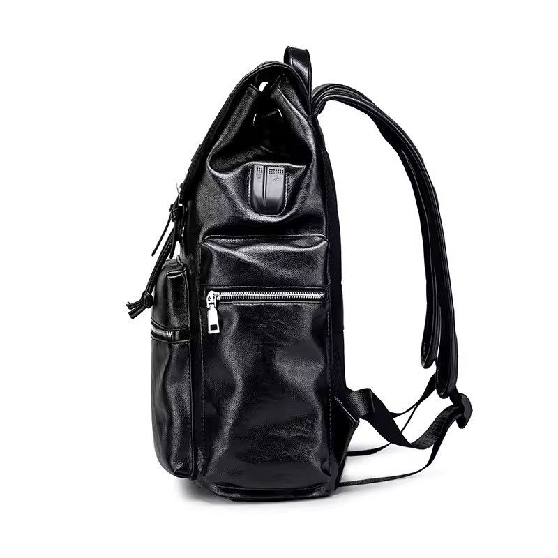 Japanese Brand Capacity Streetwear PU Leather Backpack Bag Size ONE SIZE - 2 Thumbnail