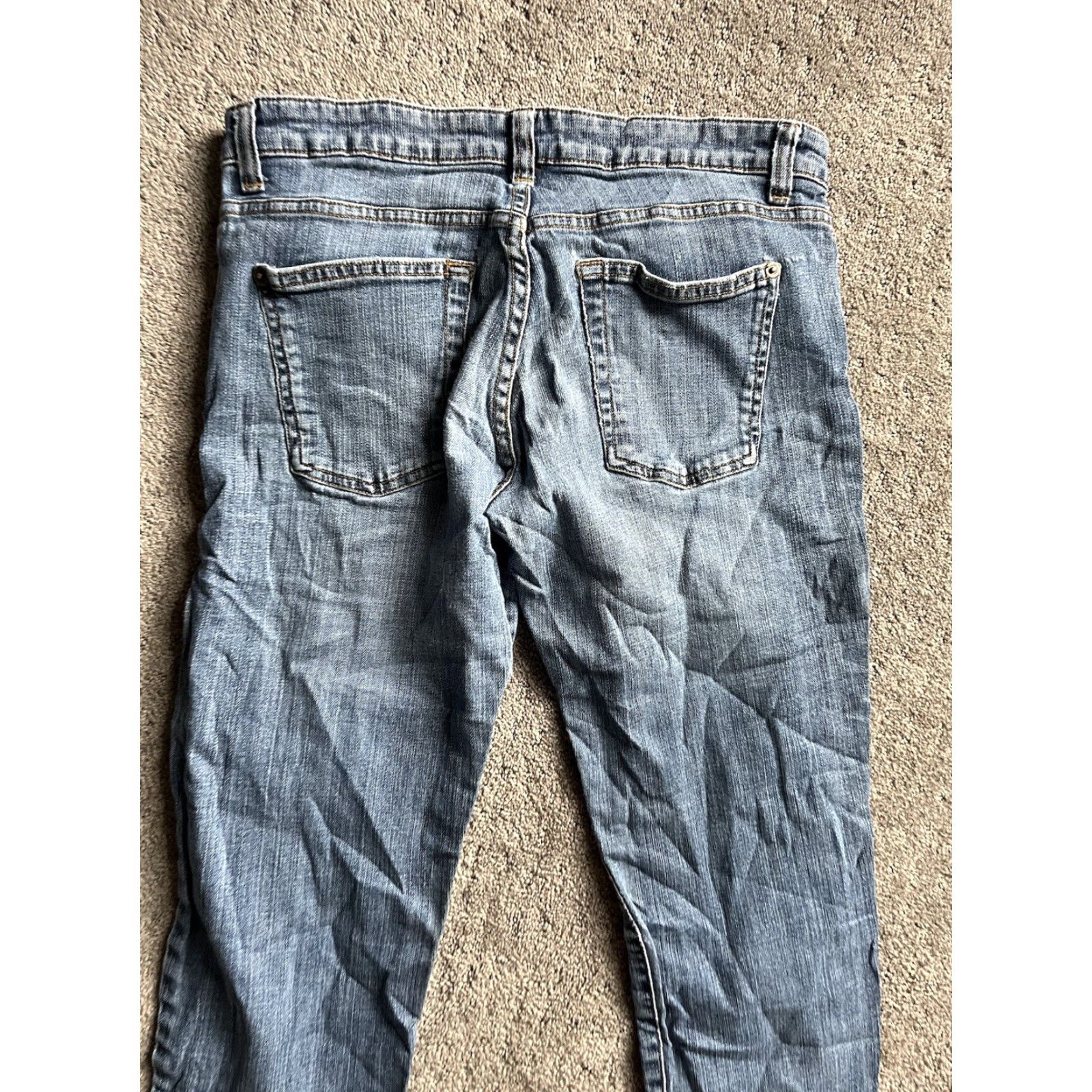 Lands' End Lands' End Women Jeans Relaxed Fit Tapered Leg 27 Regular Blue Denim Cotton 5-Pocket Zipper Rise High Vintage: No Mens/Womens (as applicable) Size 27" / US 4 / IT 40 - 4 Thumbnail