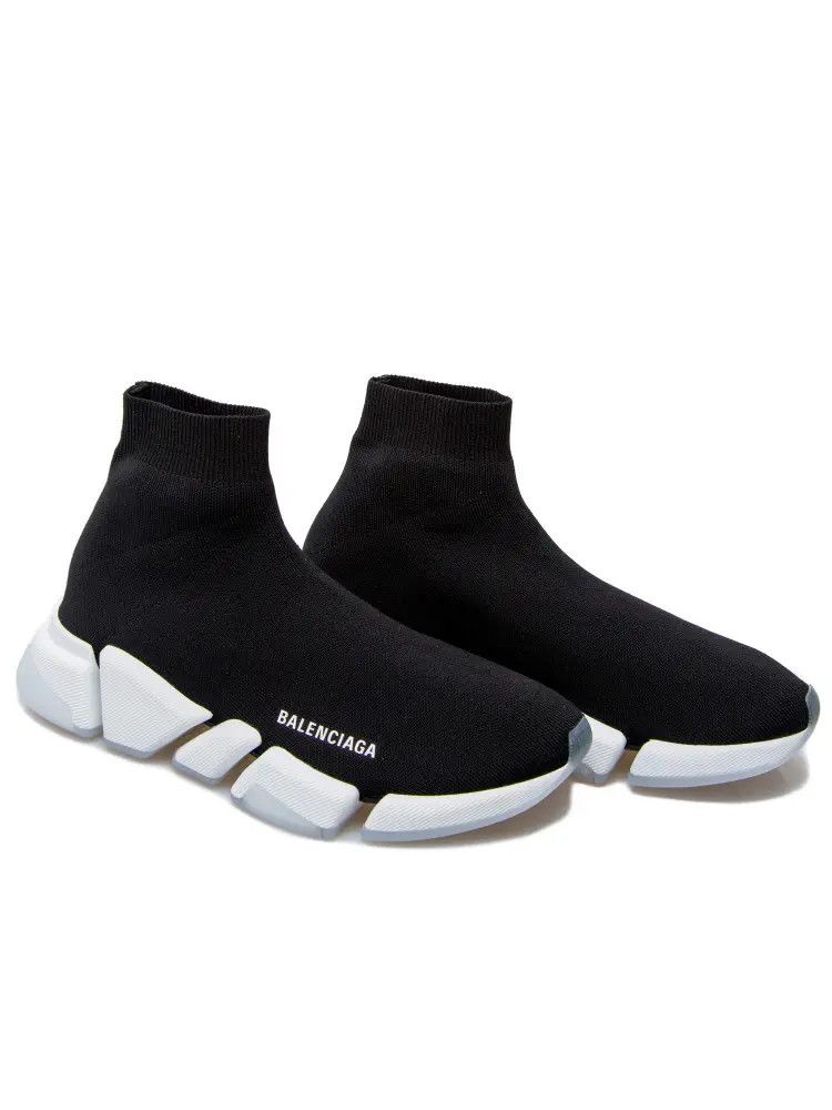 Balenciaga o1tr1nto1025 Speed 2.0 Clear Sole Recycled Knit Sneakers Size US 6 / EU 39 - 2 Thumbnail