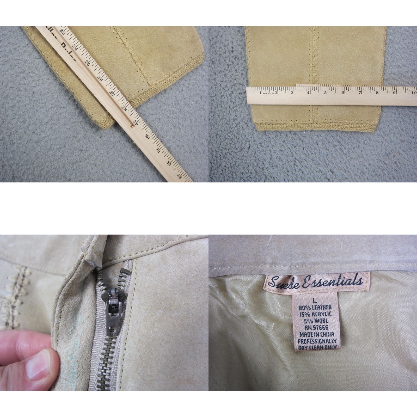 Essentials VINTAGE Suede Essentials Pants Mens L Brown Leather Wool Patchwork 80s 90s Retro Hippie Straight Mens Size US 33 - 10 Thumbnail