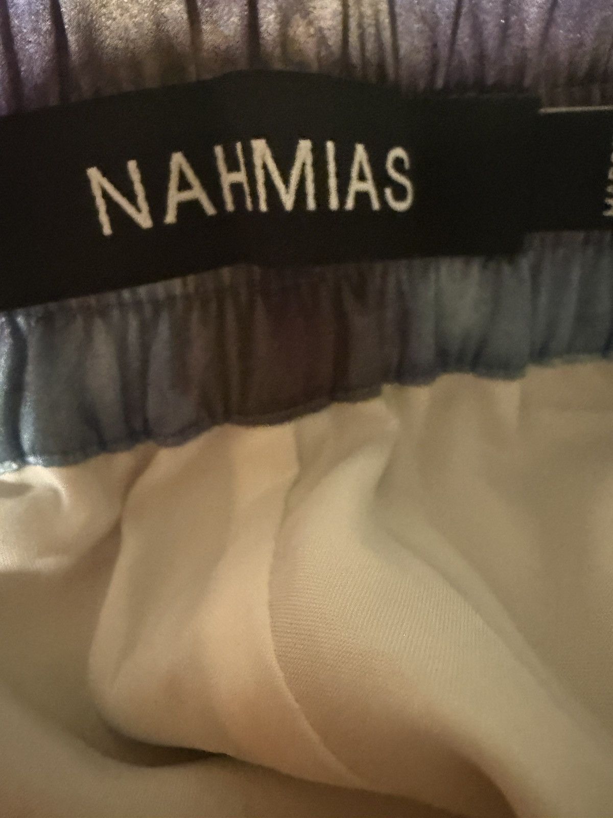 Naissance Nahmias Tie-Dye Stretch-Silk Shorts - Blue MEDIUM Size US 32 / EU 48 - 3 Thumbnail