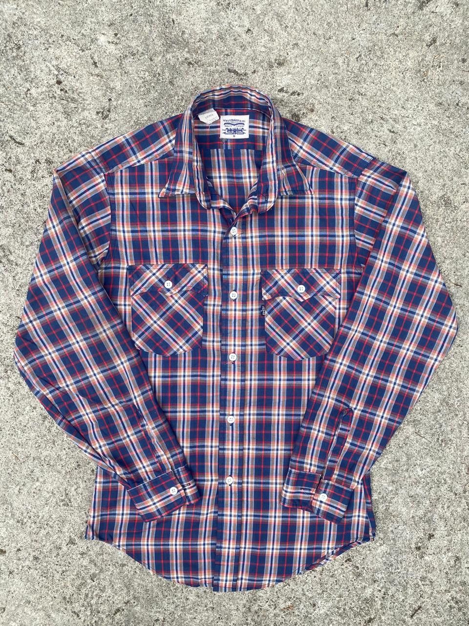 Vintage 80s Levis plaid shirt flap pockets Size US S / EU 44-46 / 1 - 1 Thumbnail