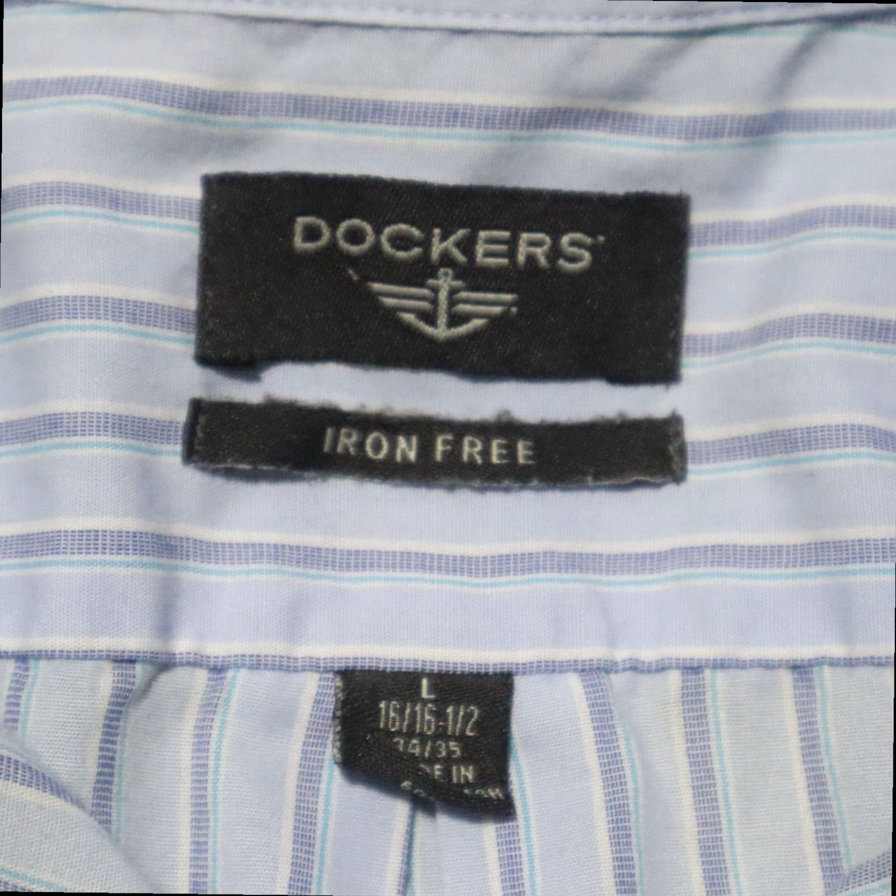 Dockers Dockers Button Up Short Sleeve Shirt Blue Striped Plaid Casual Mens Large Size US L / EU 52-54 / 3 - 3 Thumbnail