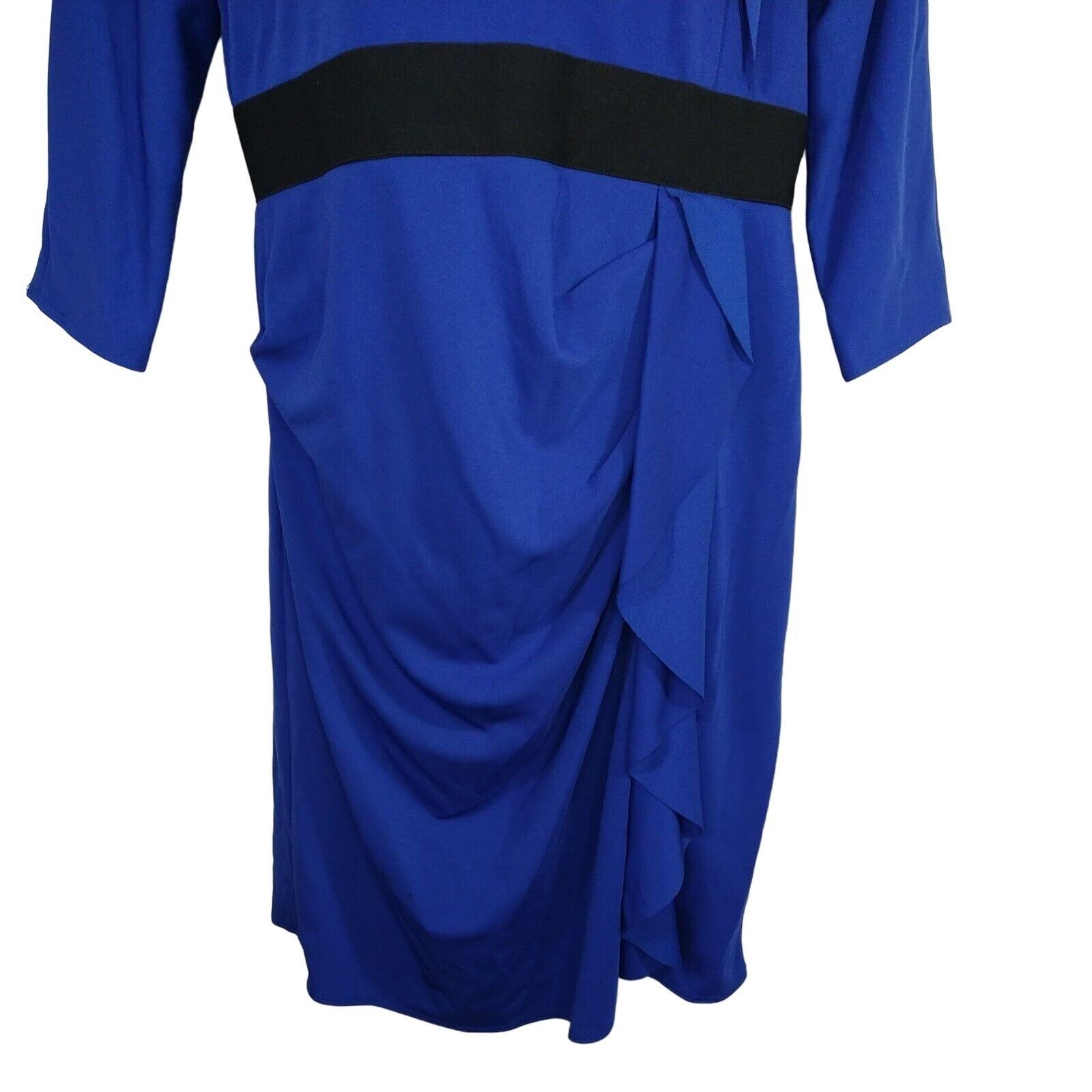 Other Kay Unger Sheath Dress Women Size 14 Blue 3/4 Sleeve Office Size XL / US 12-14 / IT 48-50 - 4 Thumbnail