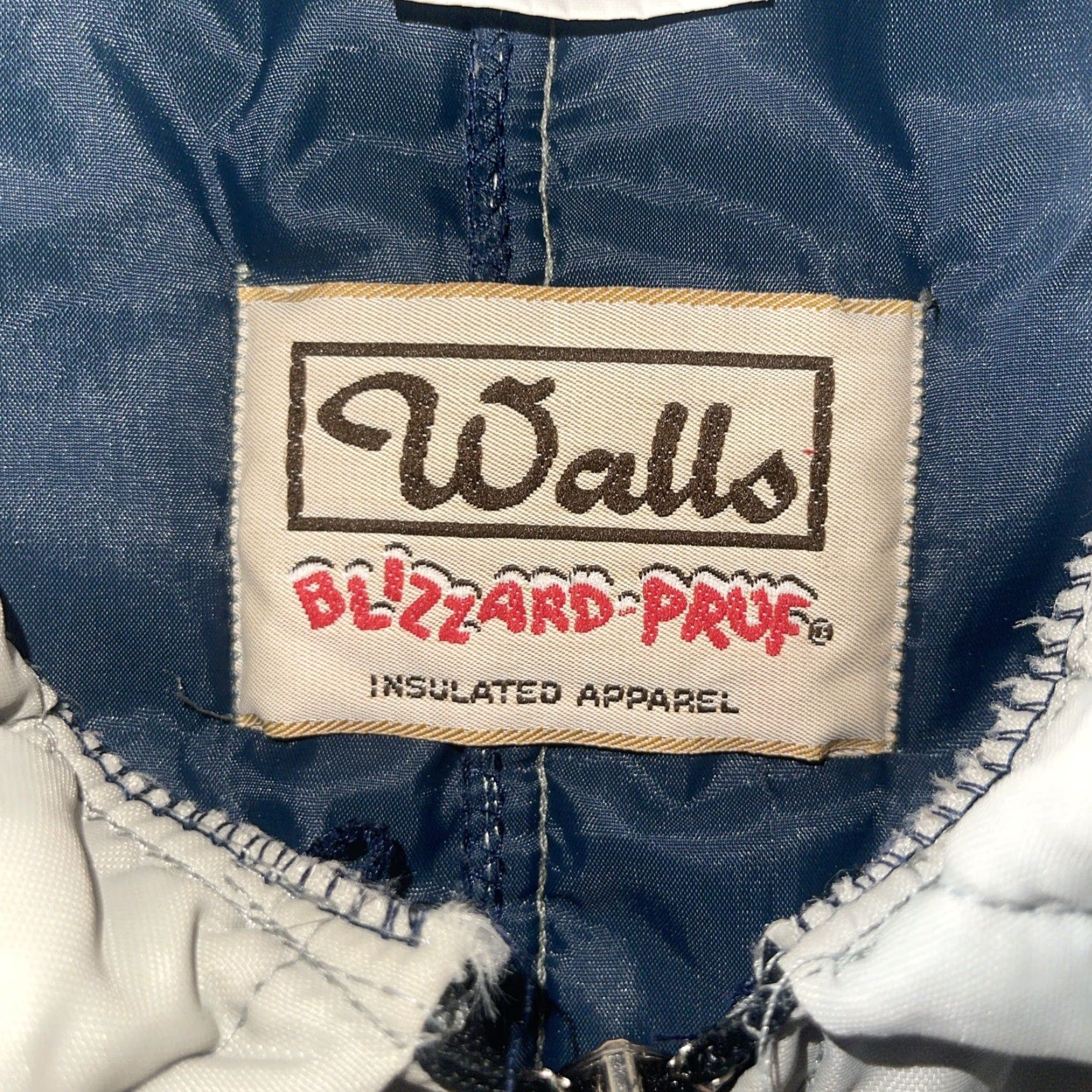 Walls VINTAGE Walls Blizzard Pruf Coveralls Men's XL Gray Striped Nylon Quilted Insulated Weathergear Zip Pockets Zip Legs USA Gru Size US 36 / EU 52 - 2 Thumbnail