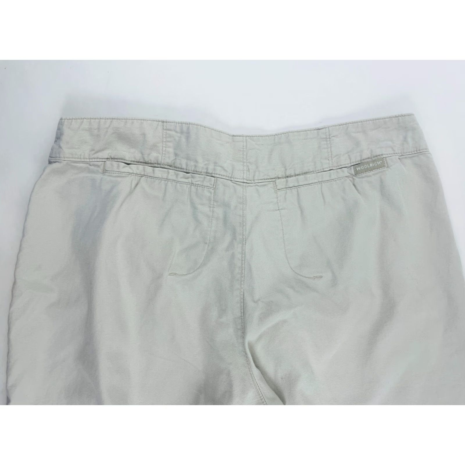 Vintage Woolrich Pants Women's Size 6 Tan Capri Straight Leg Mid Rise Pockets Slit Hem Mens? Size 28" / US 6 / IT 42 - 4 Thumbnail