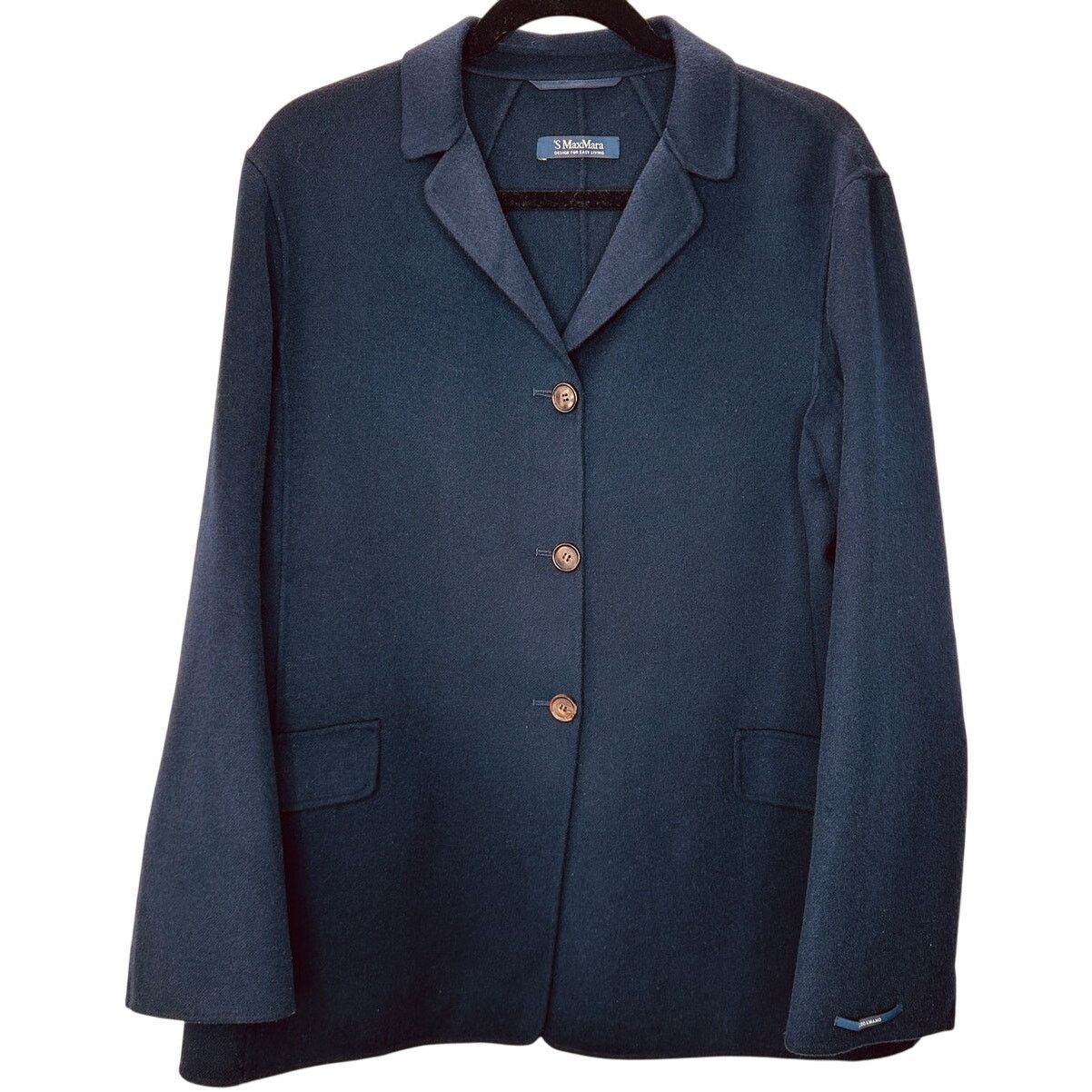 Max Mara S MaxMara Cucio Amano Navy Angora Wool 3-Button Blazer 12 Size XL / US 12-14 / IT 48-50 - 2 Thumbnail