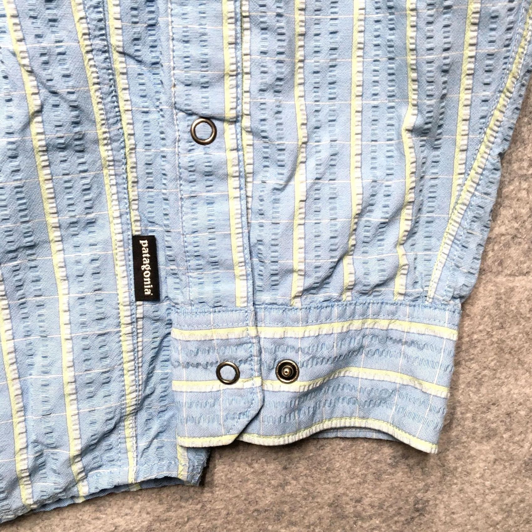 Patagonia Patagonia Shirt Mens Large Blue Stripe Snap Front Vented Fishing STY52315 Pucker Size US L / EU 52-54 / 3 - 2 Thumbnail