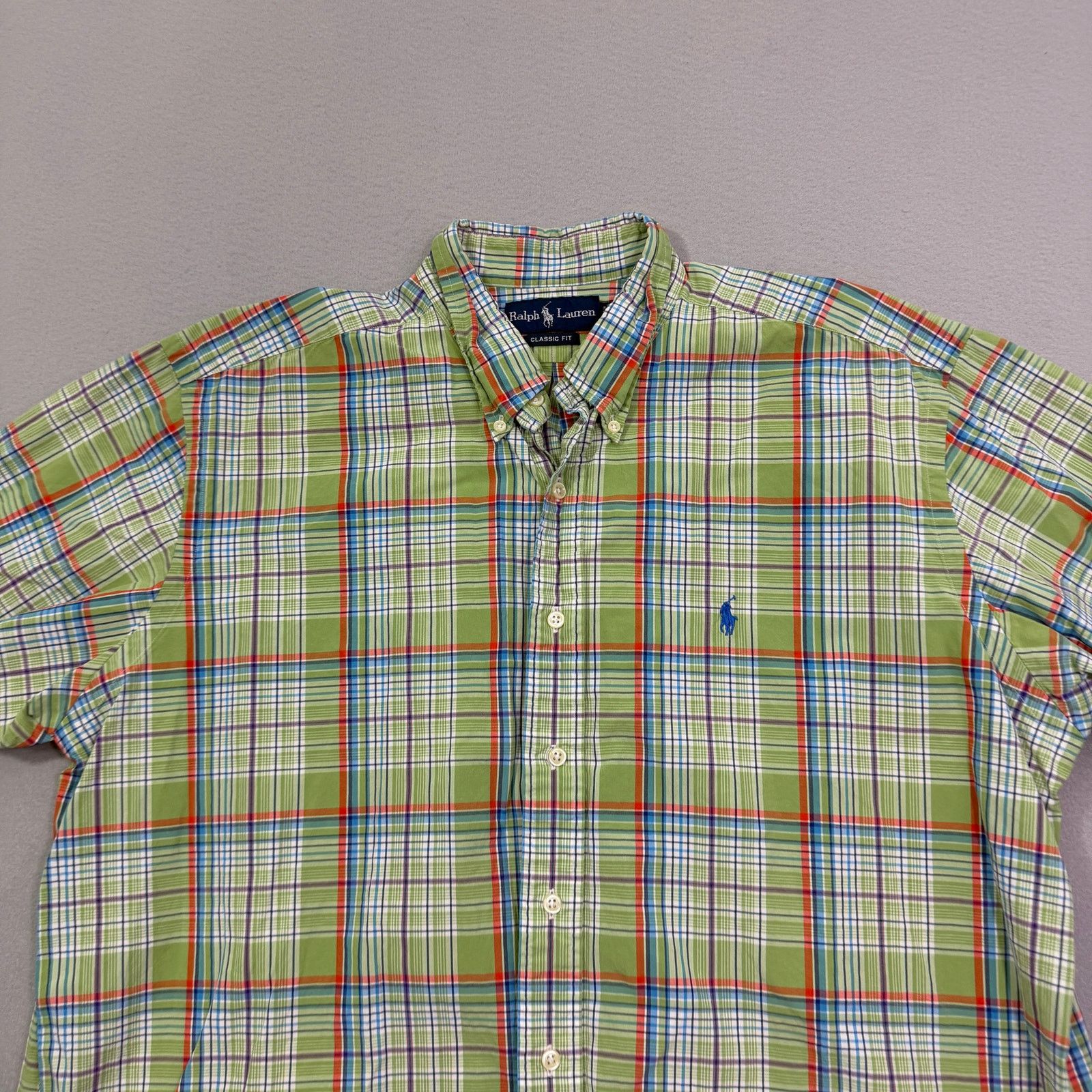 Polo Ralph Lauren Vintage Polo Ralph Lauren Classic Fit Button Shirt XL Green Size US XL / EU 56 / 4 - 2 Thumbnail