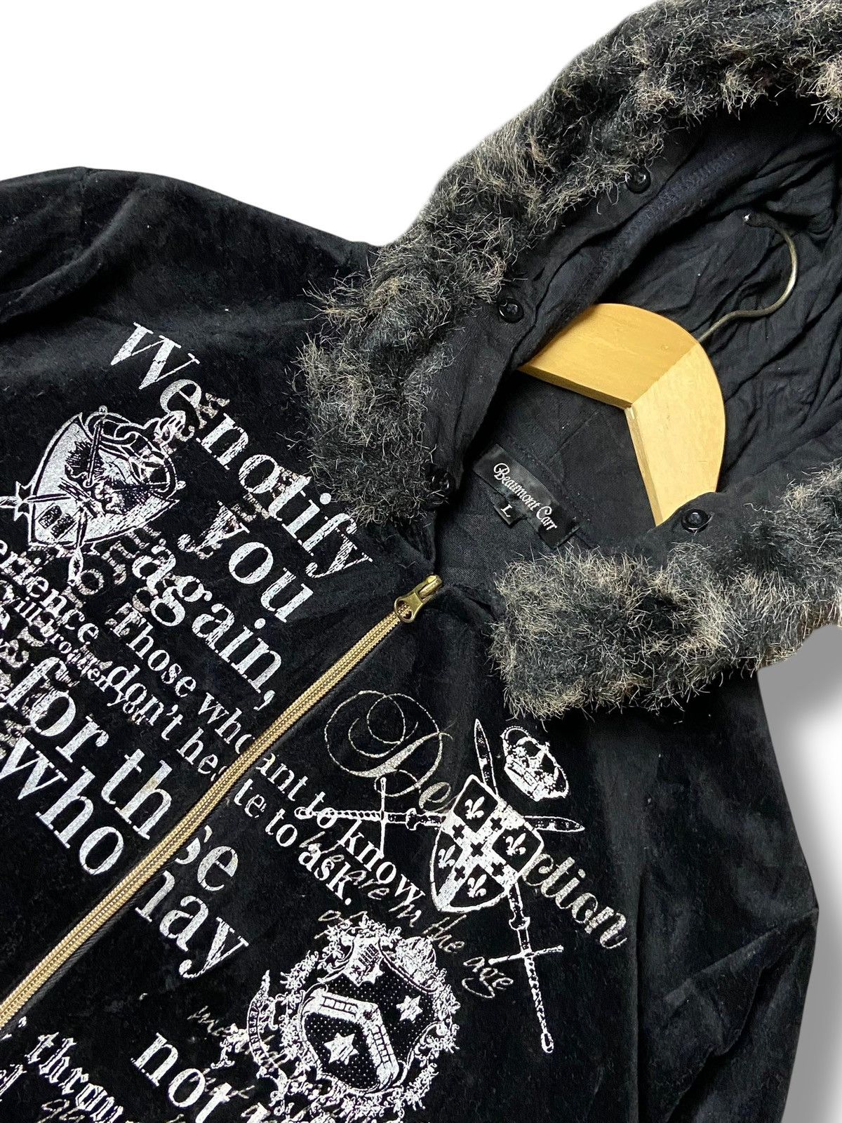 If Six Was Nine × Japanese Brand × Vintage Vintage Beaumont Carr Fur Hooded Punk Jacket (123) Size US L / EU 52-54 / 3 - 4 Thumbnail