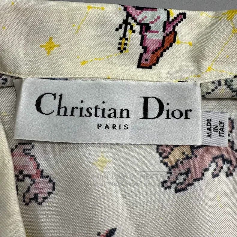 Dior Dior Beige constellation mulberry silk short-sleeved shirt Size XS / US 0-2 / IT 36-38 - 5 Thumbnail