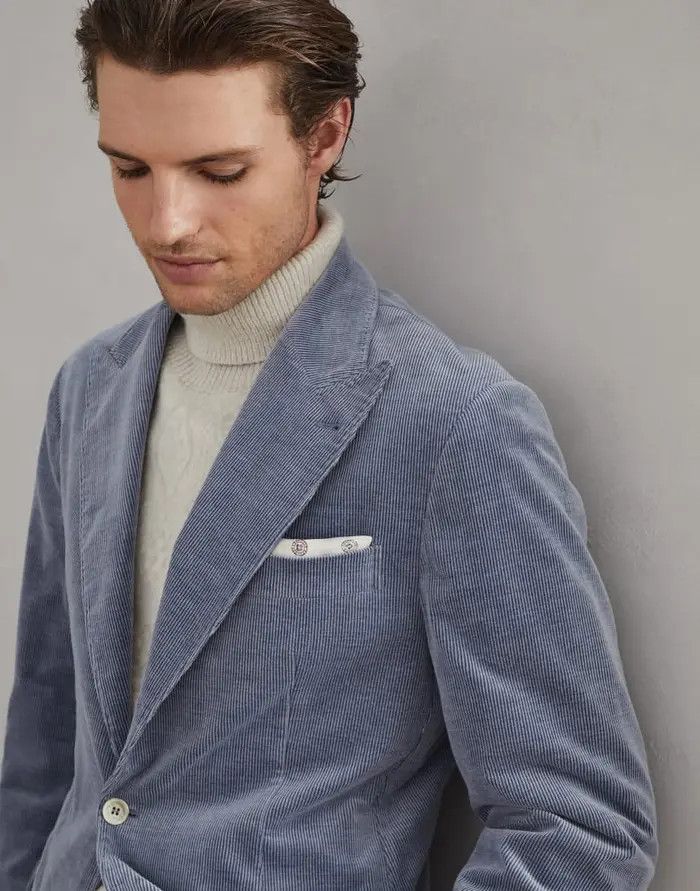 Brunello Cucinelli o1w1db10226 Suit Type Jacket in Dark Blue Size US S / EU 44-46 / 1 - 5 Thumbnail