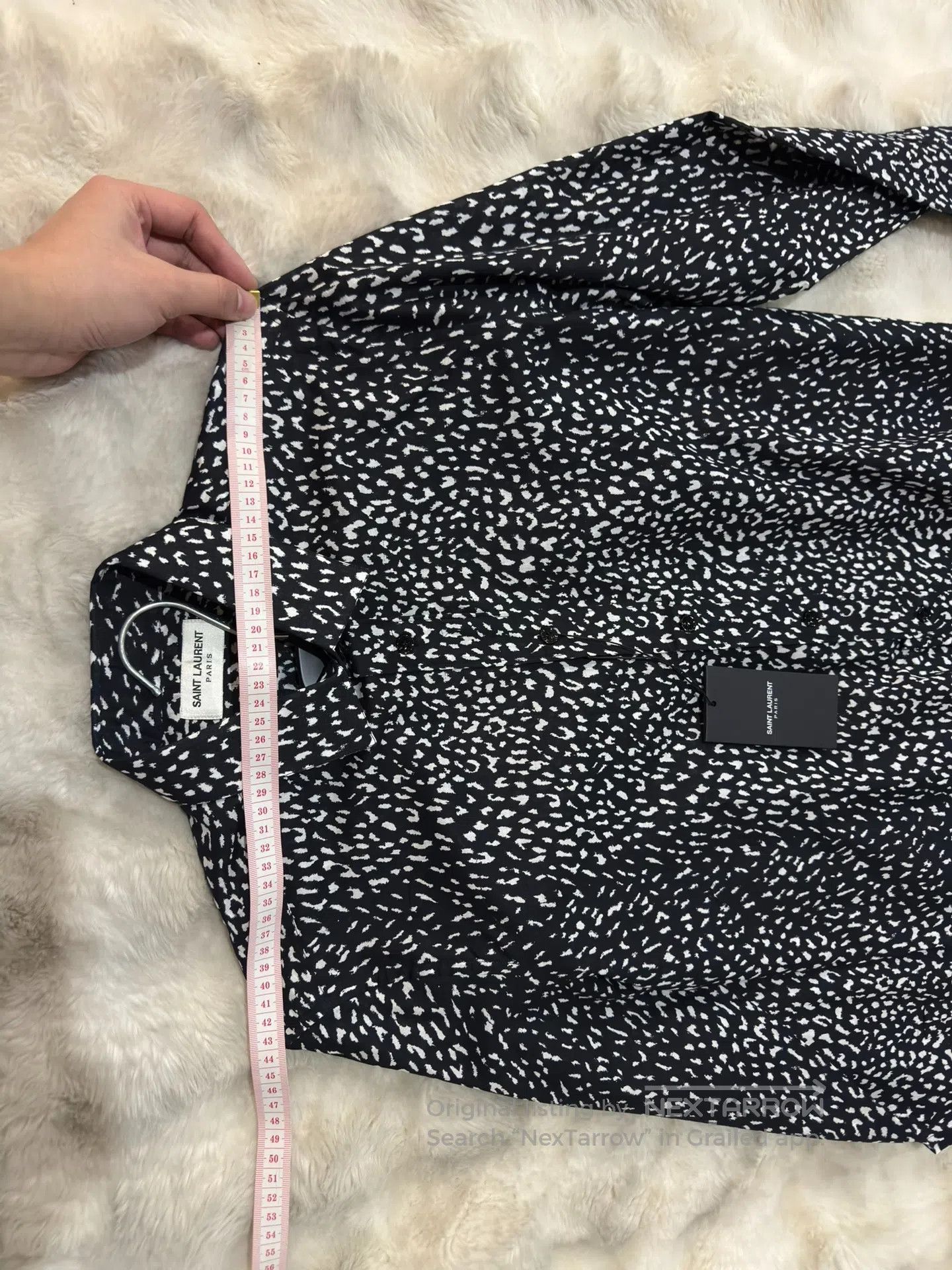 Saint Laurent Paris Saint Laurent Paris Black Leopard Print Shirt| Size XS / US 0-2 / IT 36-38 - 8 Thumbnail