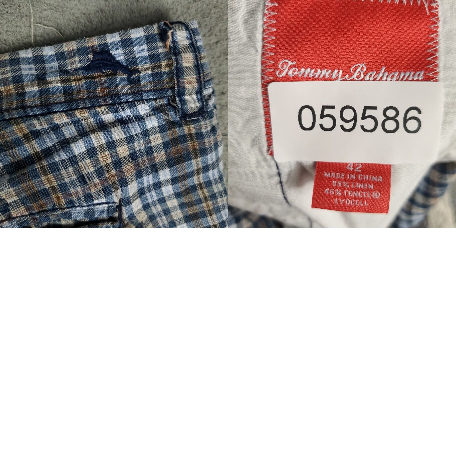Tommy Bahama VINTAGE Tommy Bahama Shorts Mens Size 42 Linen Flat Front Chino Blue Plaid Casual Size US 42 / EU 58 - 8 Thumbnail