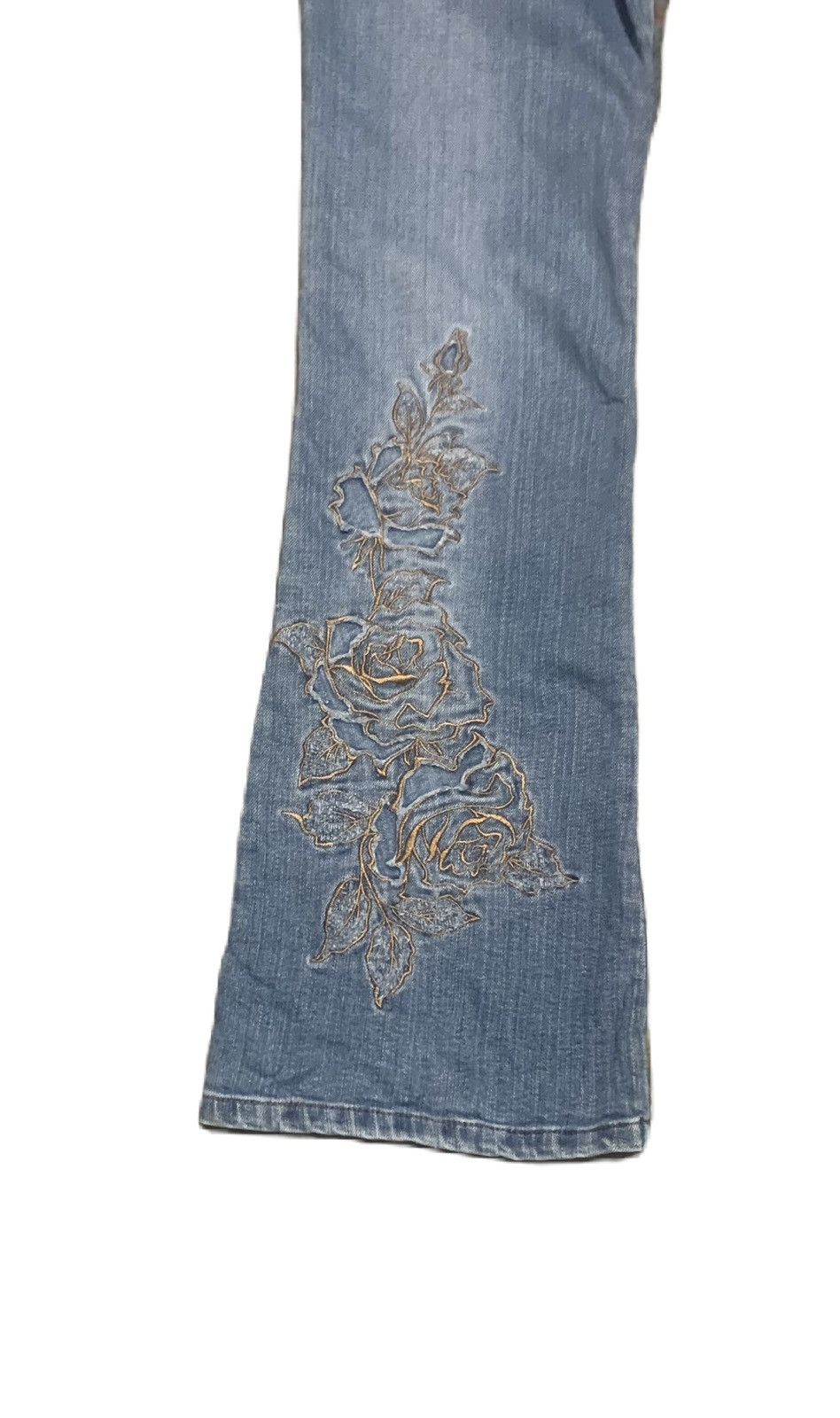 Le Grande Bleu (L.G.B.) Vintage 90s Patchwork Flare Bell Bottom Bootcut Jeans Size US 27 - 6 Thumbnail