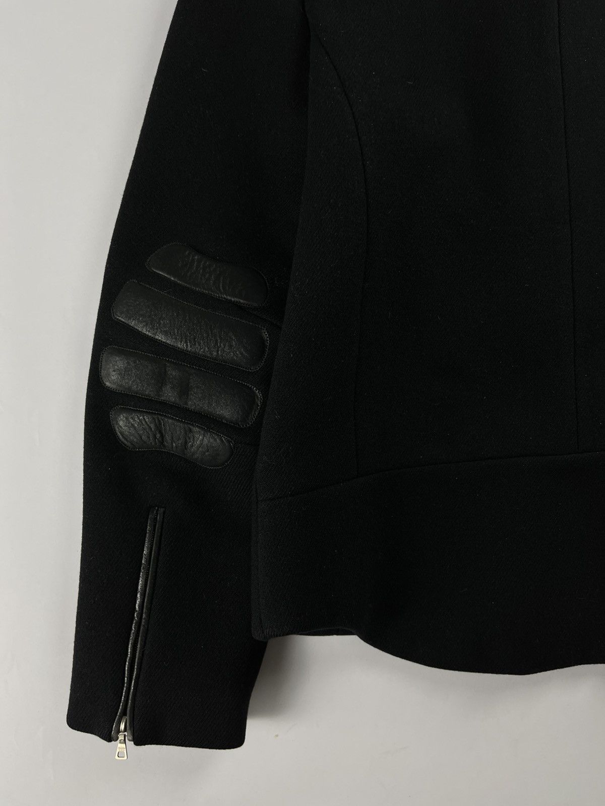 Prada Prada Leather Padded Elbows Wool Jacket FW 1999 Size S / US 4 / IT 40 - 5 Thumbnail
