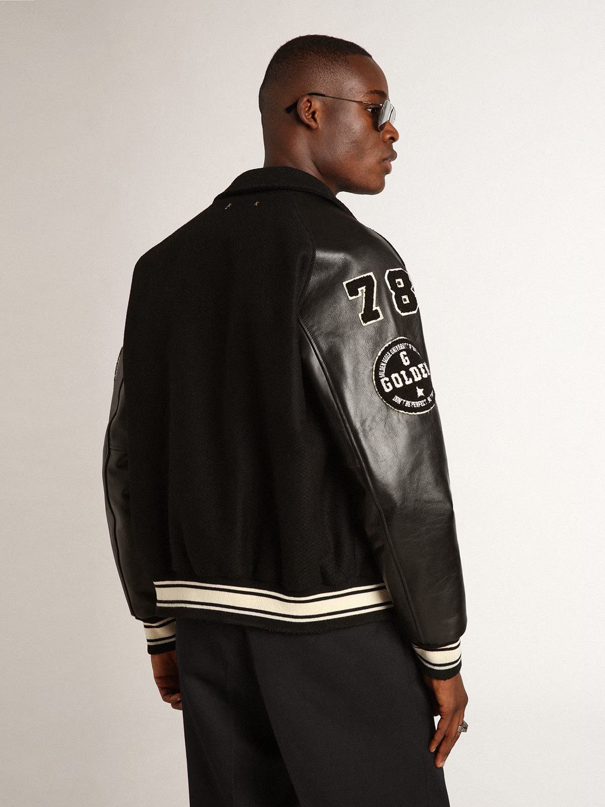 Golden Goose Wool Bomber with patch leather sleeves EU 48 USA 38 Size US M / EU 48-50 / 2 - 4 Thumbnail